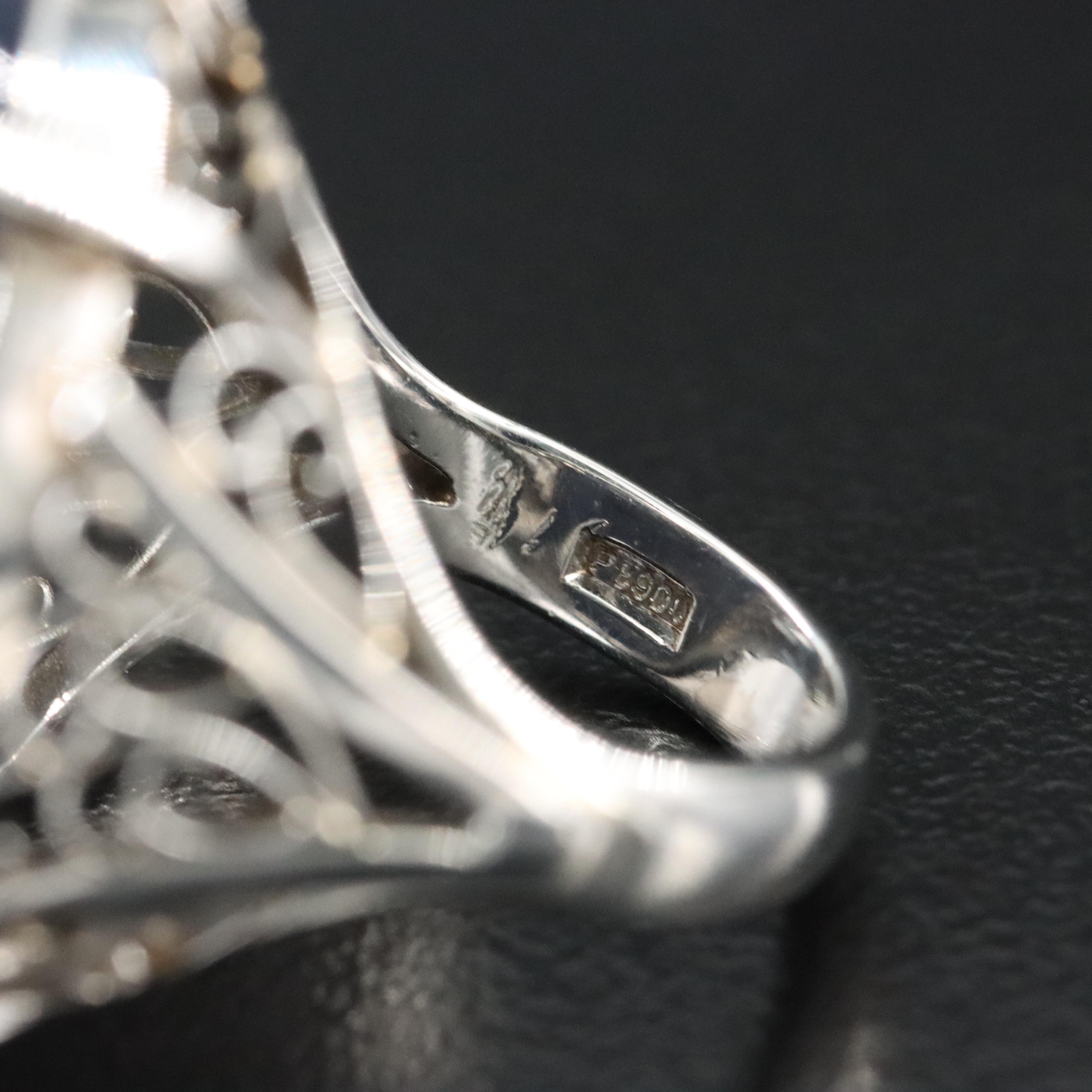 Platinum 79.18 CT Sapphire Ring