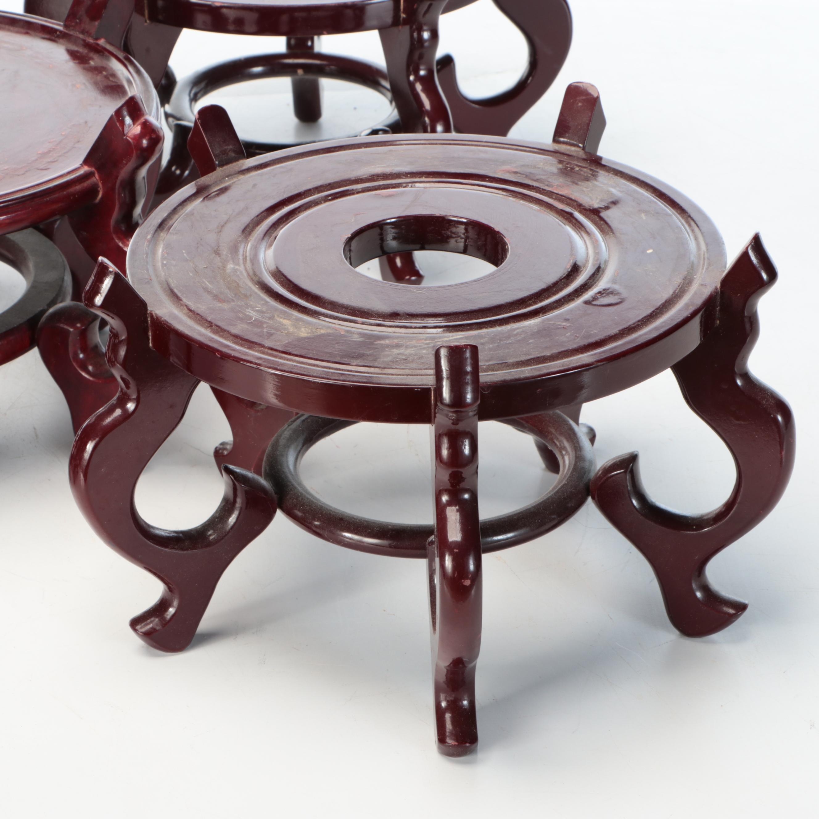 Chinese Style Rosewood Finish Plant Stands