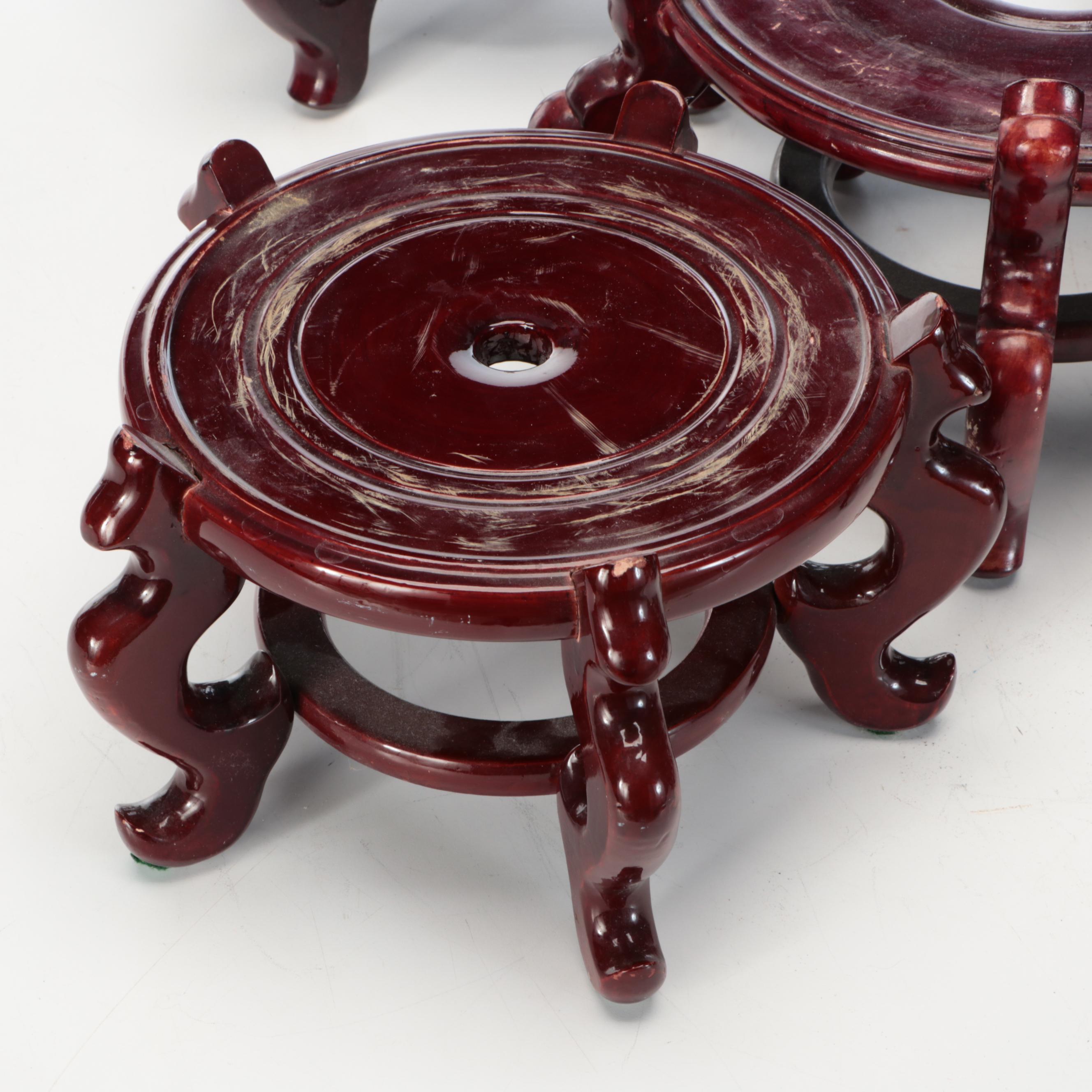 Chinese Style Rosewood Finish Plant Stands