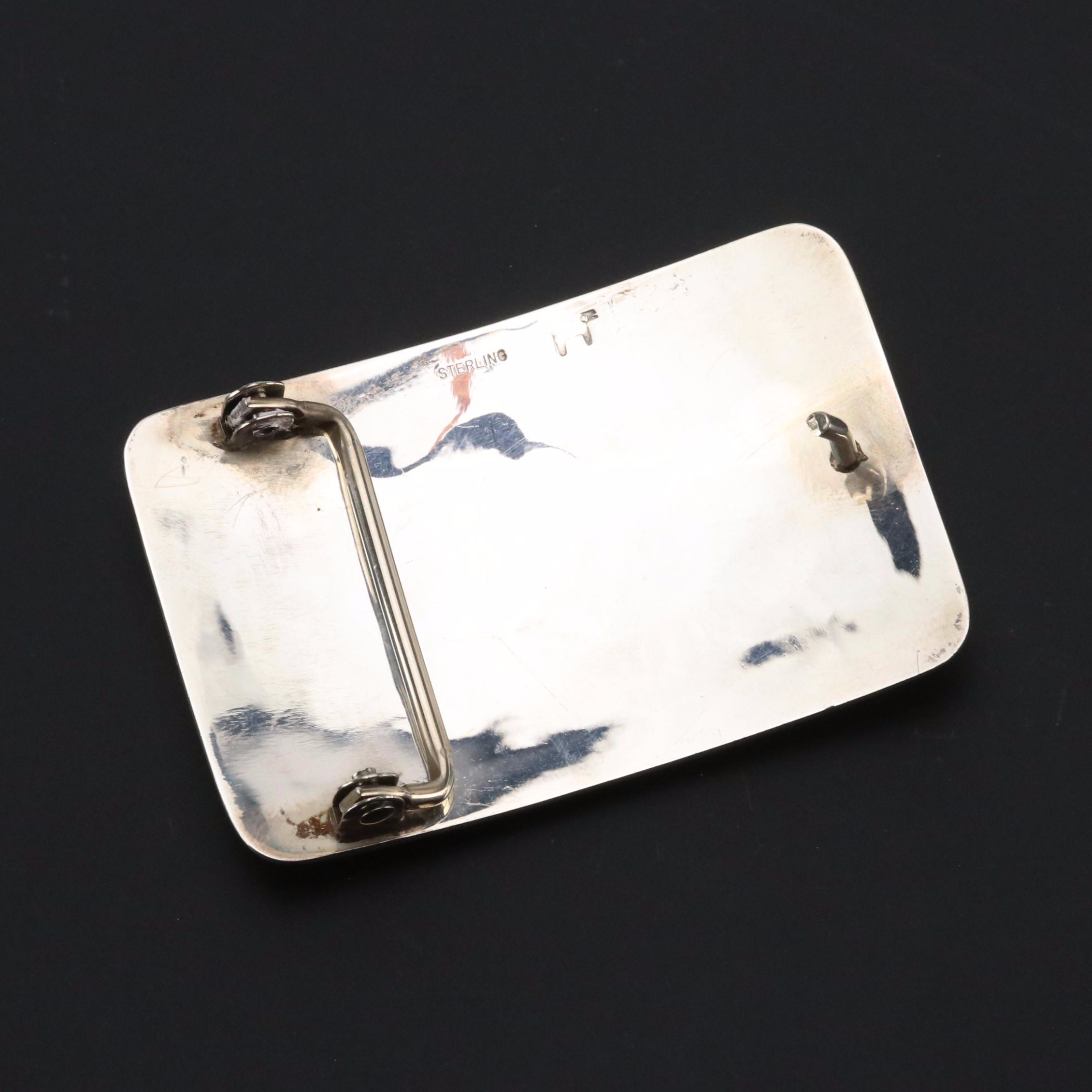 Verden Mansfield Vintage Sterling Silver Kokopelli Belt Buckle