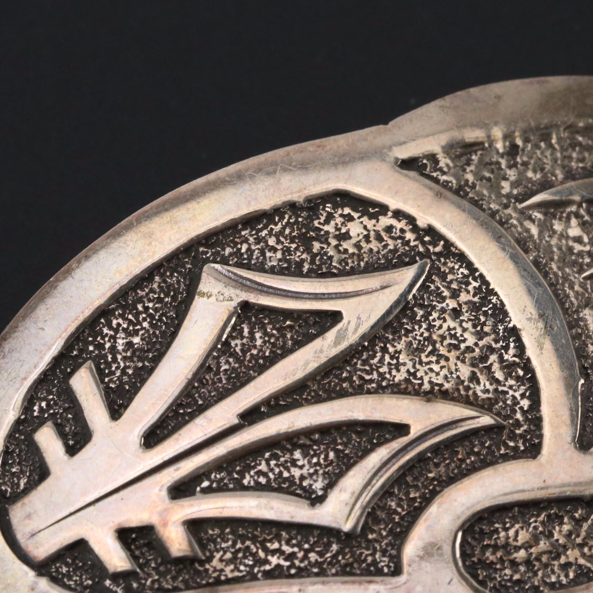 Southwestern Sterling Silver Bear Paw Belt Buckle