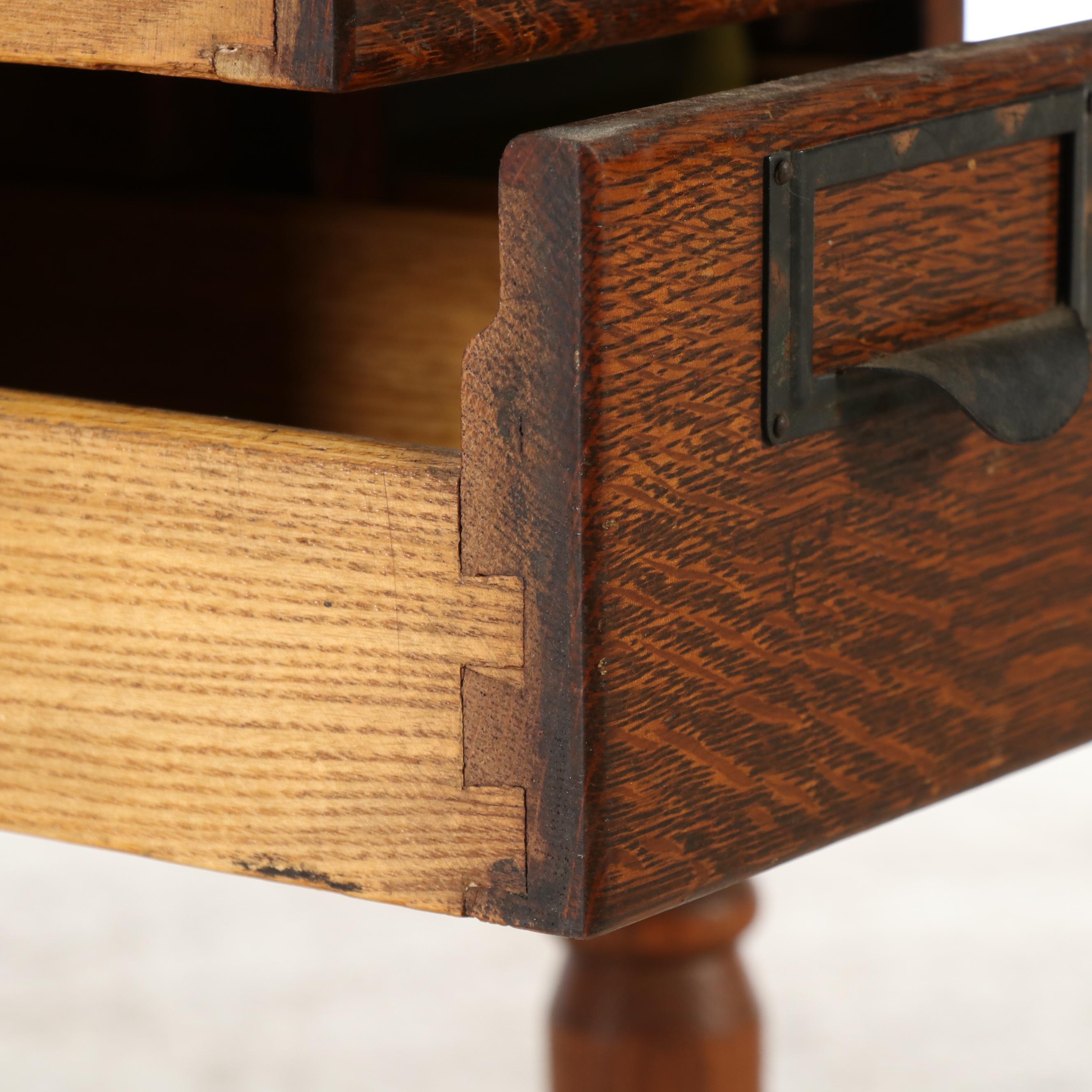 Globe Quartersawn Oak Index File/End Table