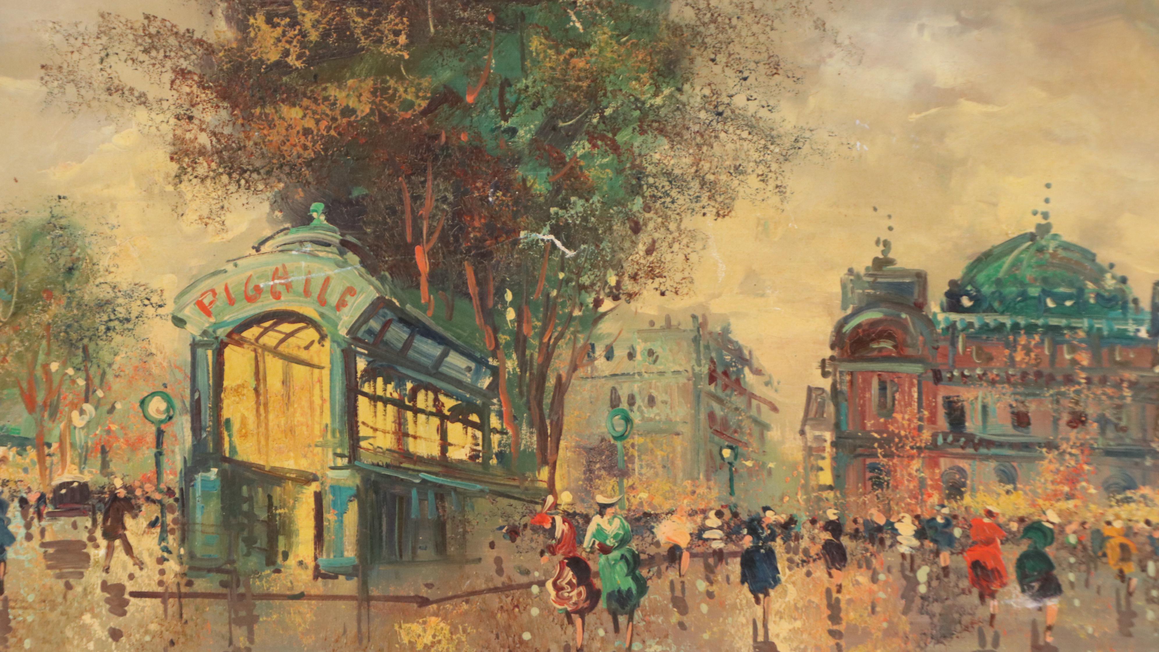 Antonio De Vity Parisian Street Scene, Circa 1960