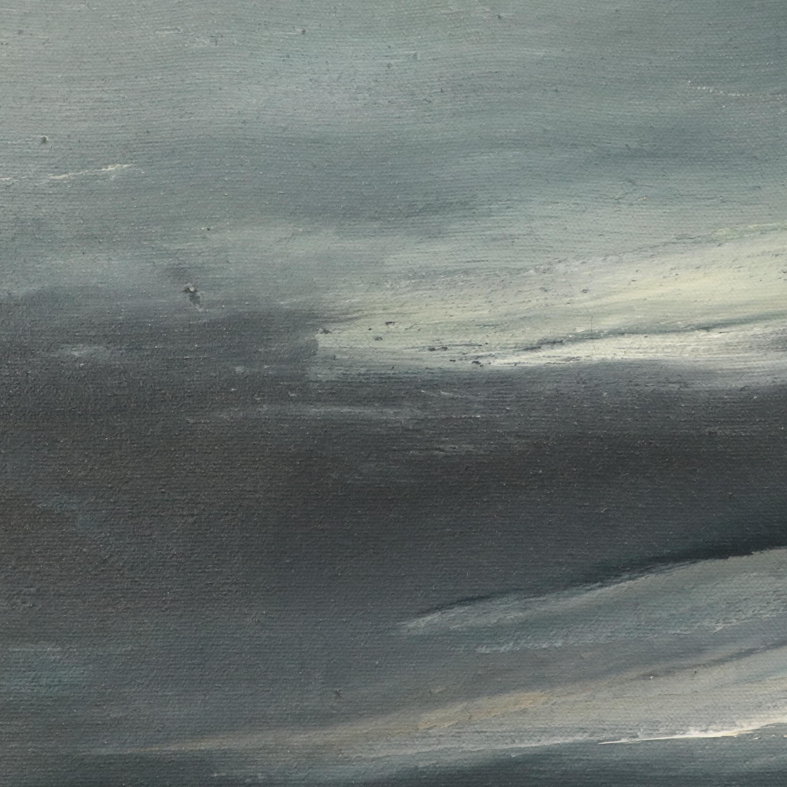 Victor Casibada Oil Painting Night Fishers on Beach, 1967