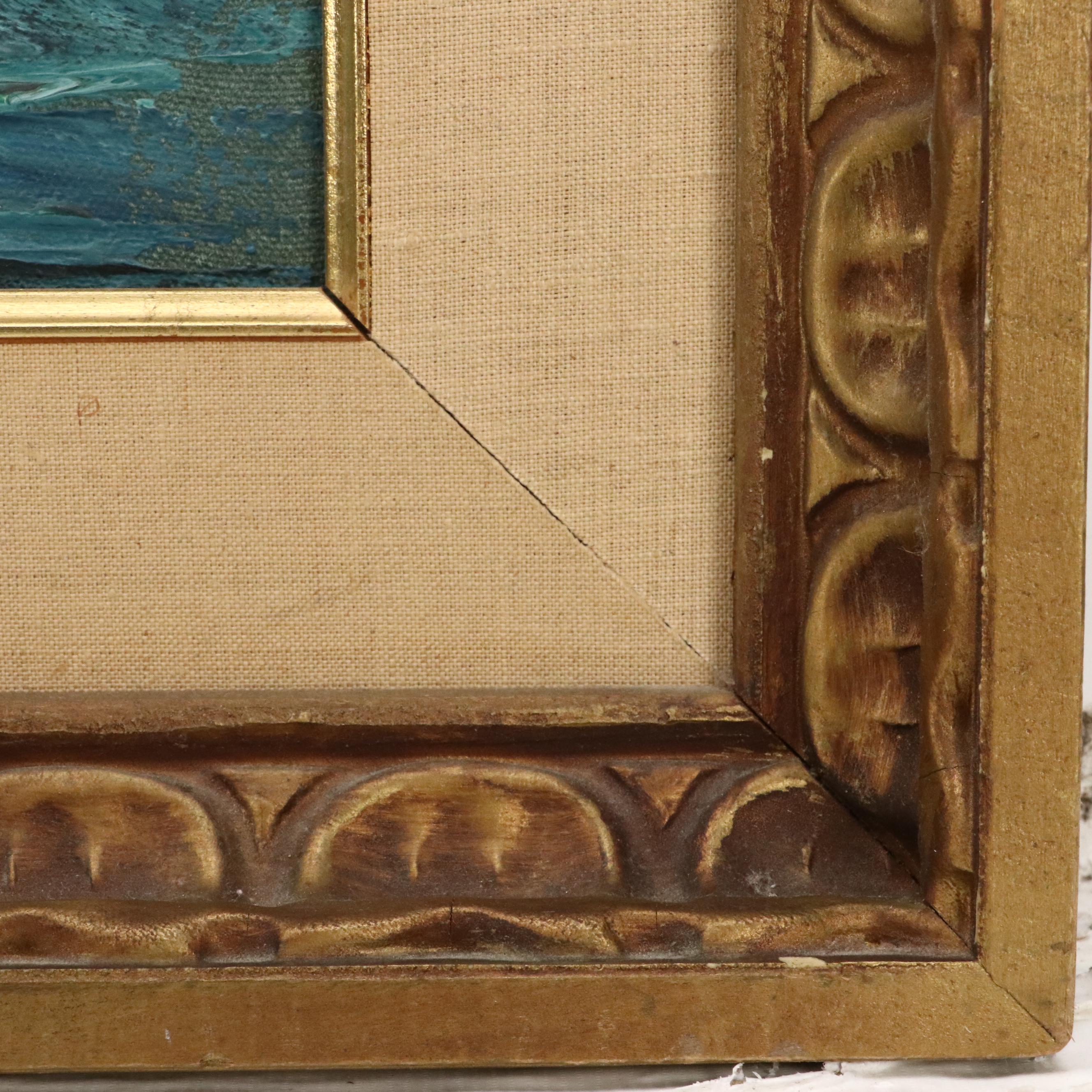 Victor Casibada Oil Painting Night Fishers on Beach, 1967