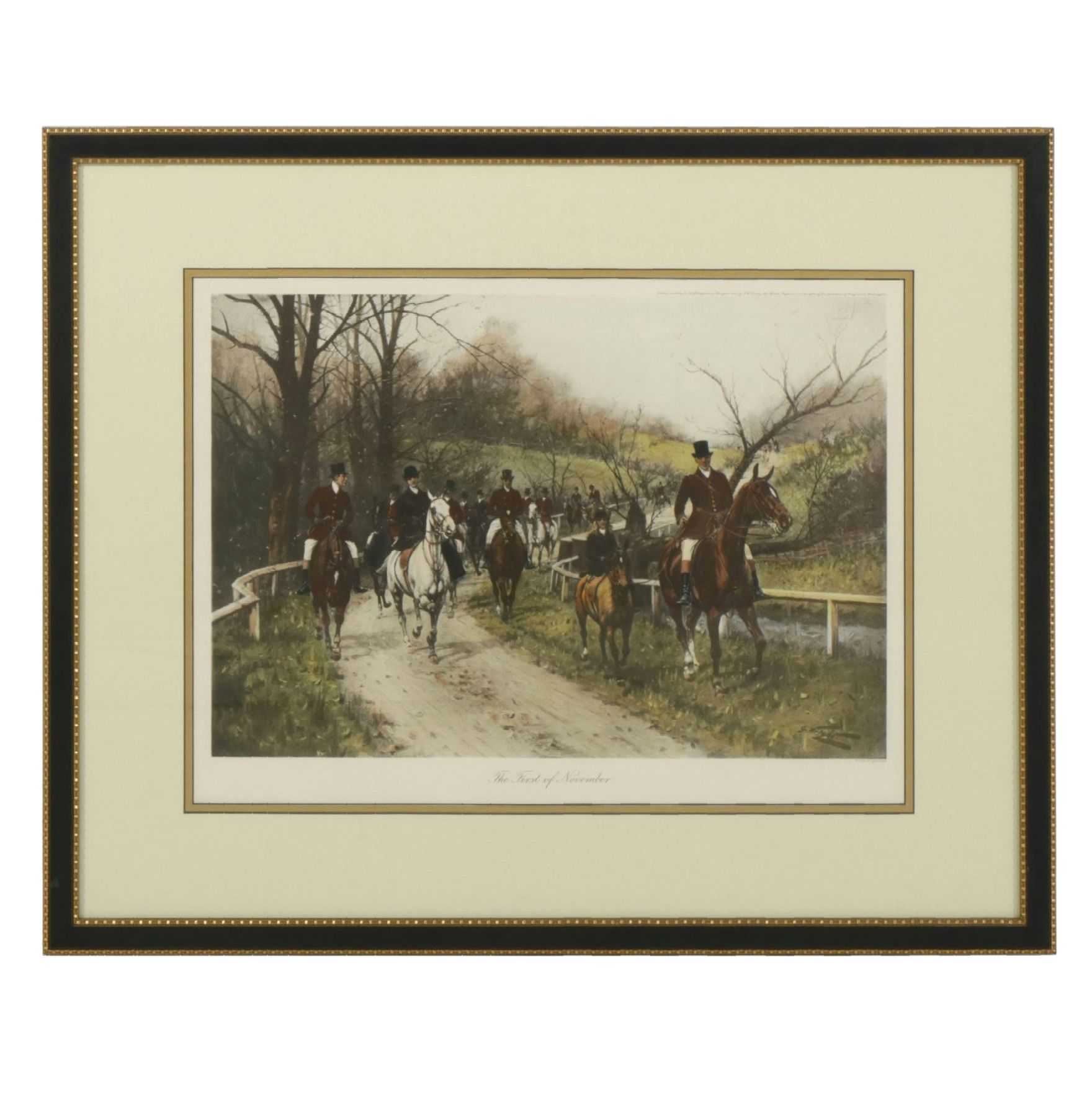 Hand-Colored Lithograph After George Wright "The First of November", 1905