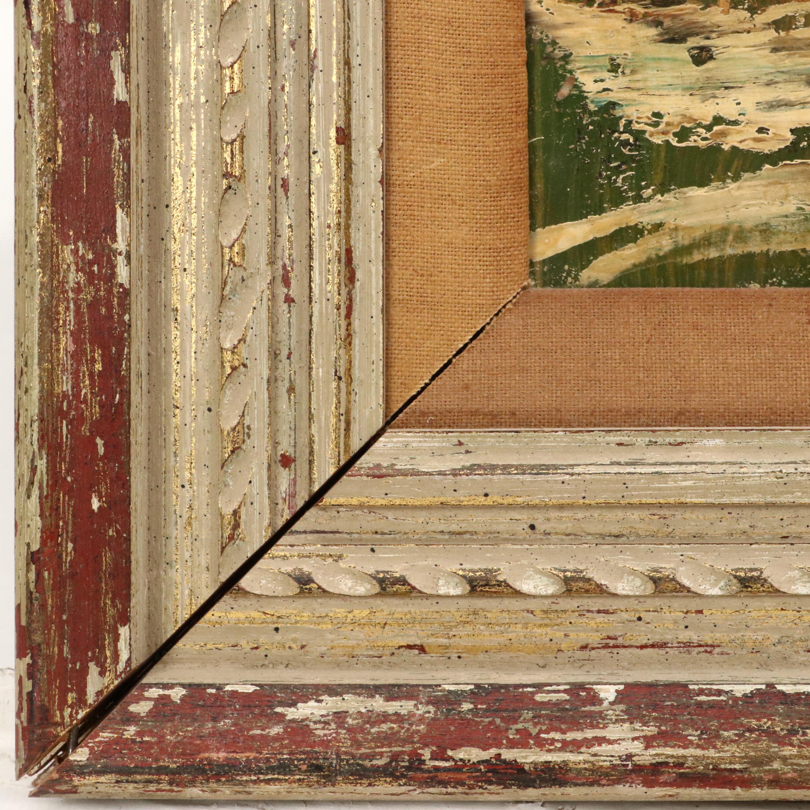 Modernist Oil Painting of Moulin Rouge Street Scene "Paris," 1963