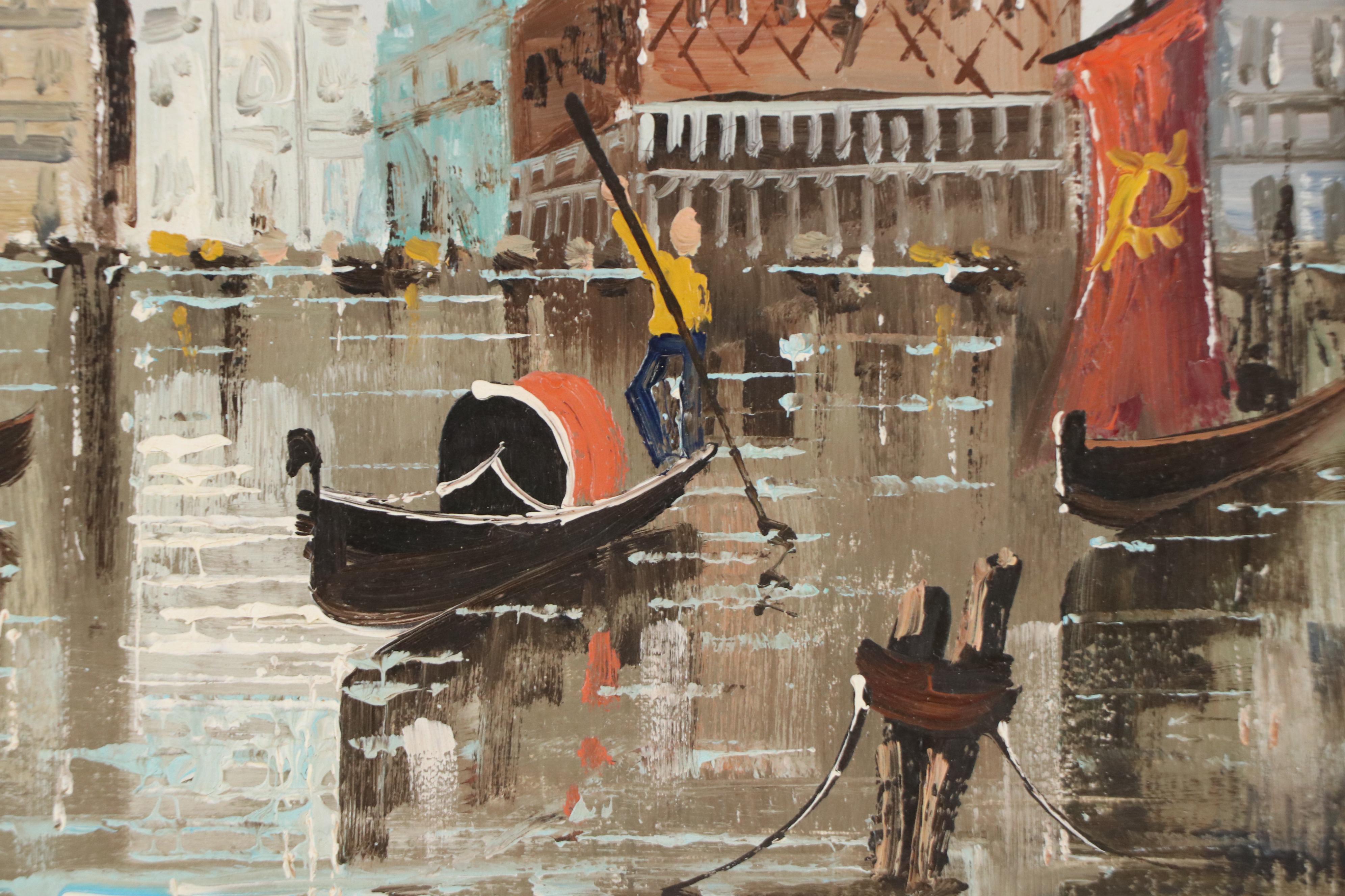 Antonio De Vity Venetian Canal Scene, Circa 1960