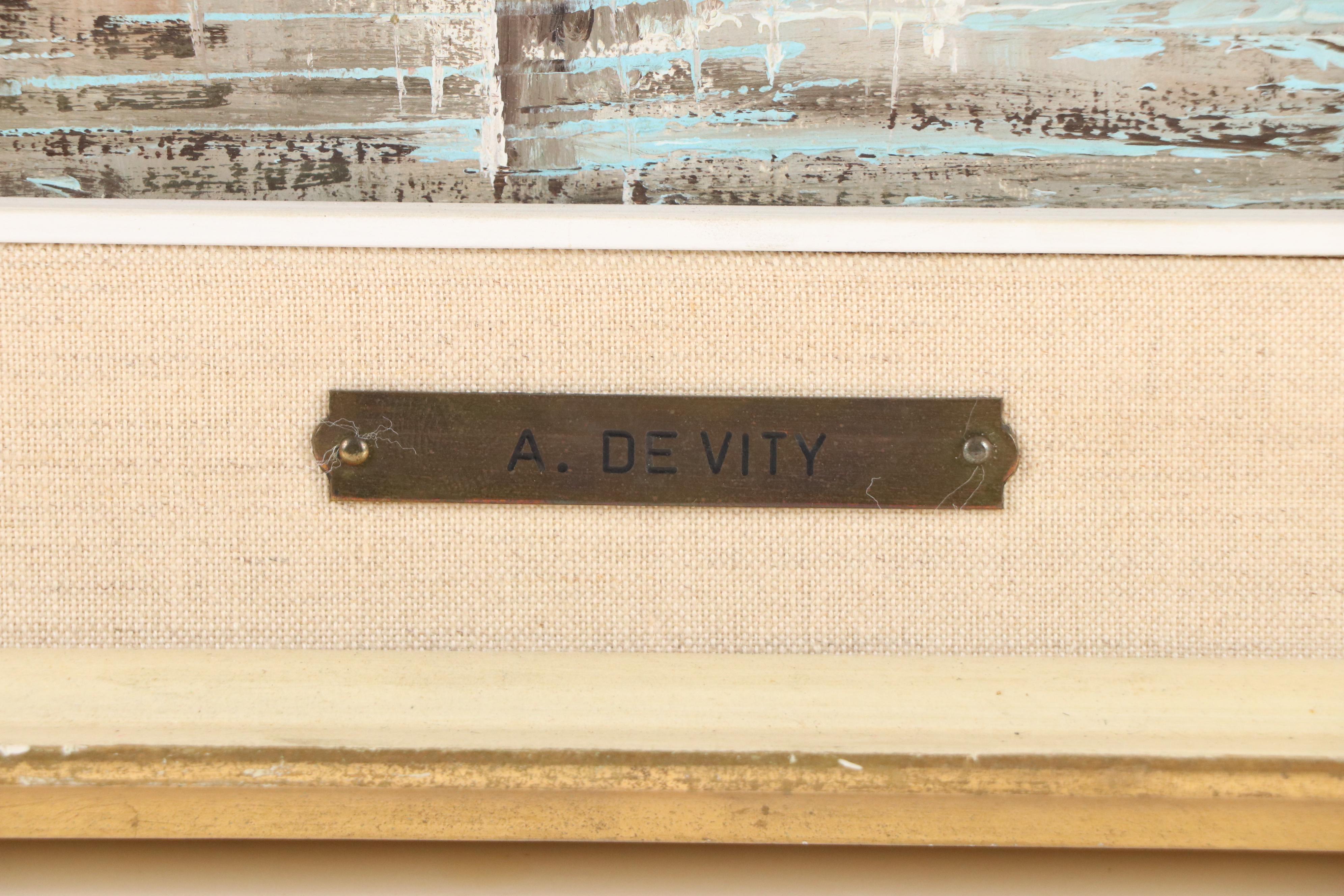 Antonio De Vity Venetian Canal Scene, Circa 1960