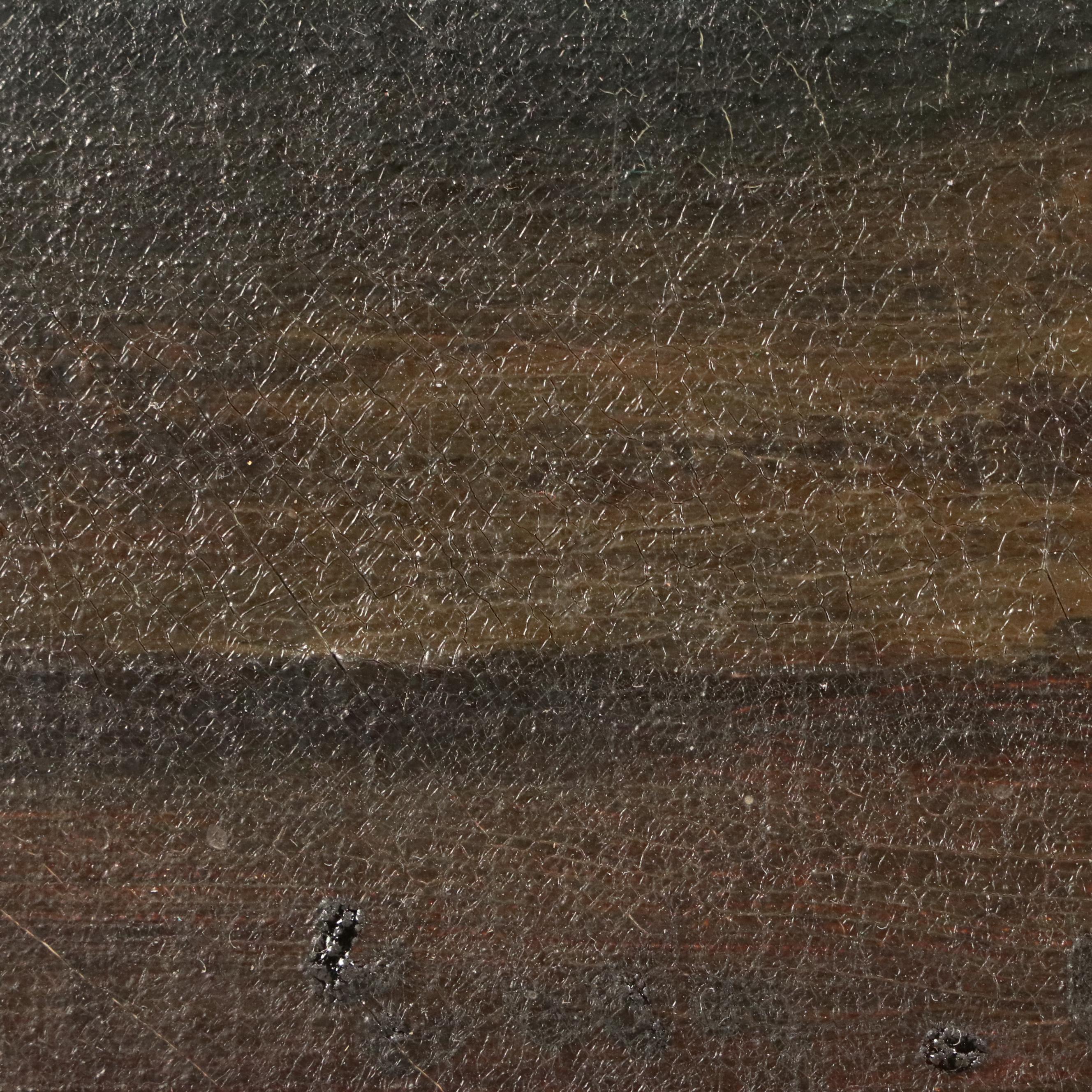 Eugène Claude Oil Painting of Still Life with Wine, Peaches, and Grapes, c. 1900