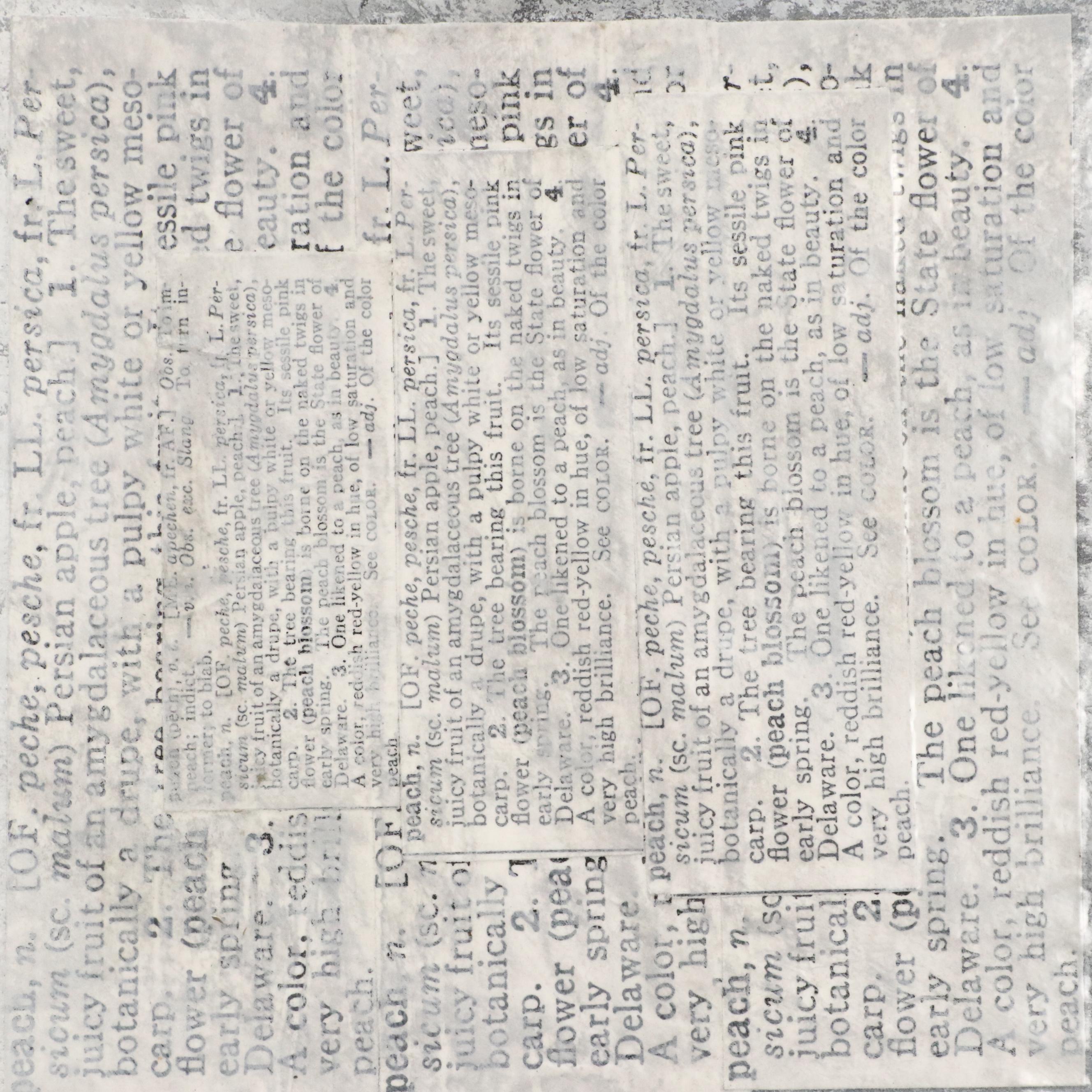 Salvator Ingrassia Collage Drawing "Stone Fruit III," Late 20th Century