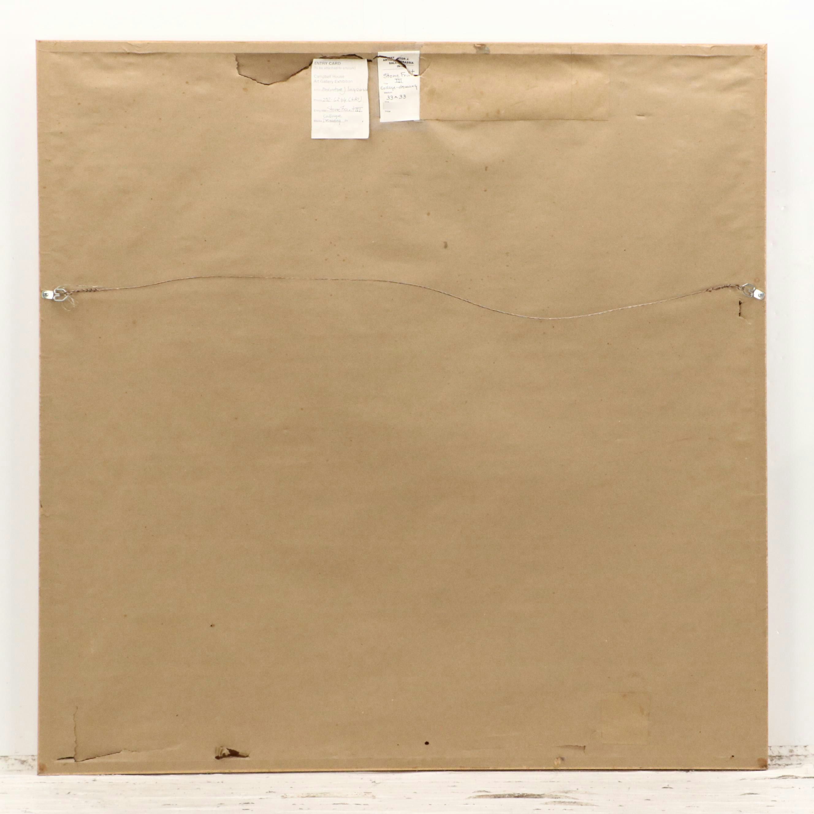 Salvator Ingrassia Collage Drawing "Stone Fruit III," Late 20th Century