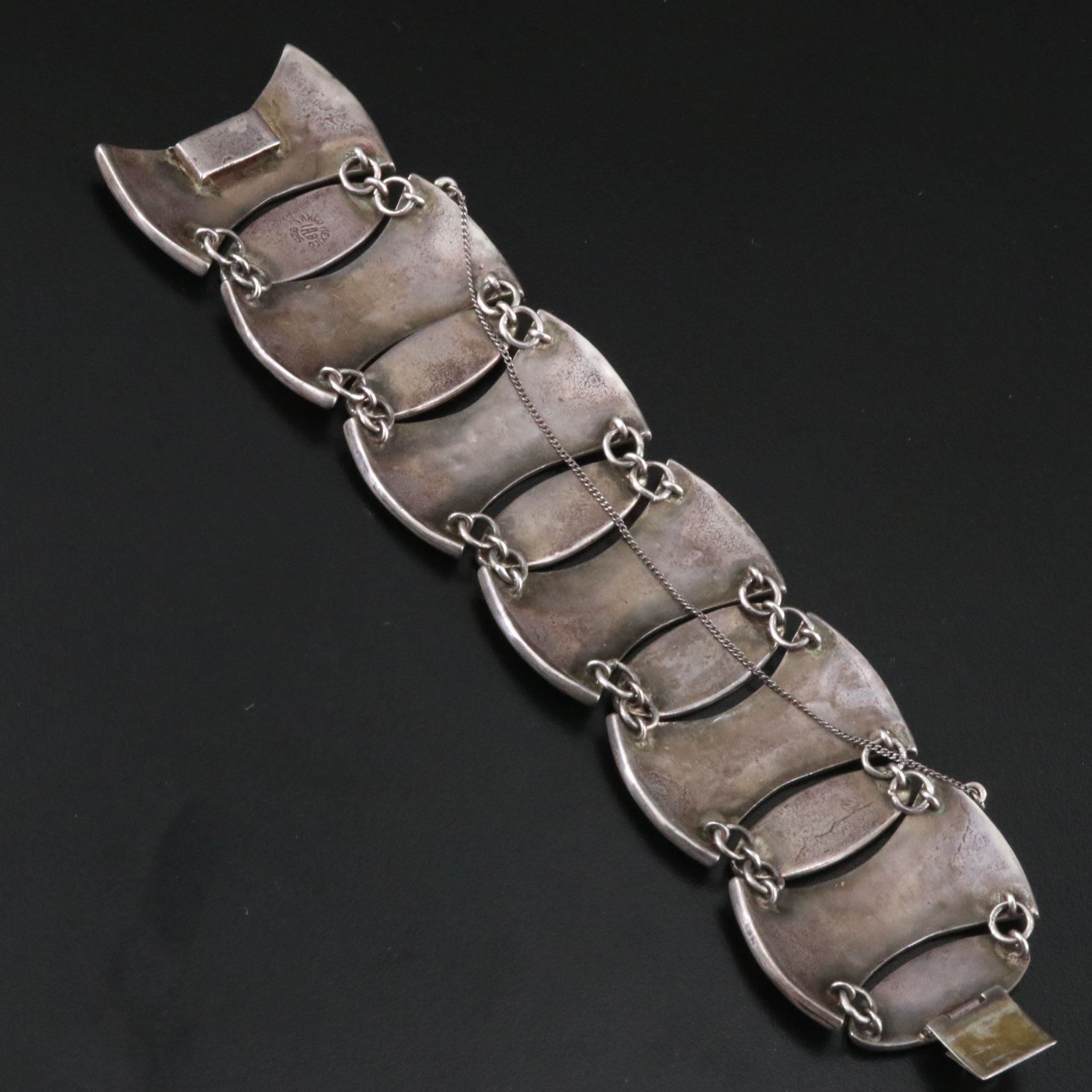 Vintage Taxco Mexican Sterling Abalone Bracelet