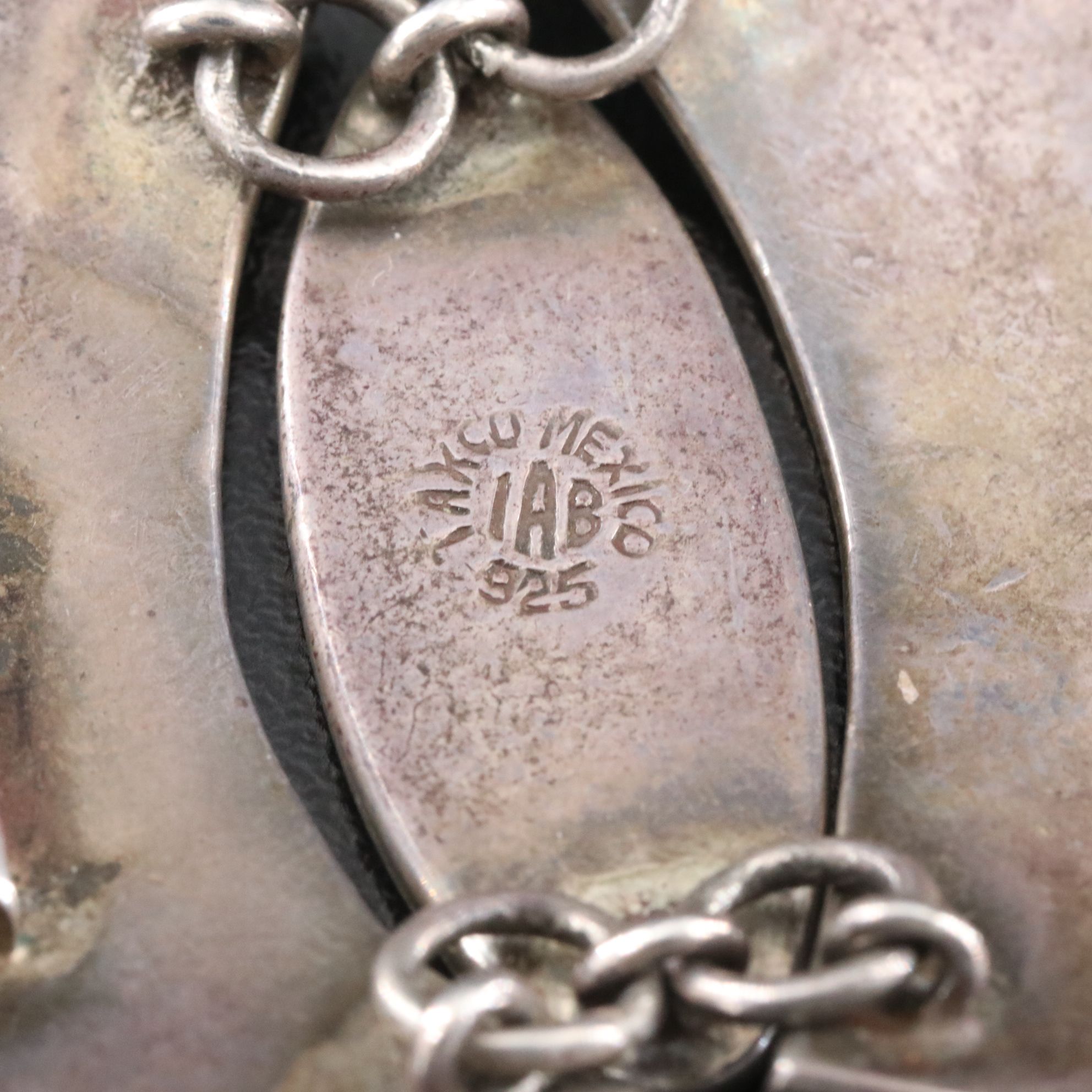 Vintage Taxco Mexican Sterling Abalone Bracelet