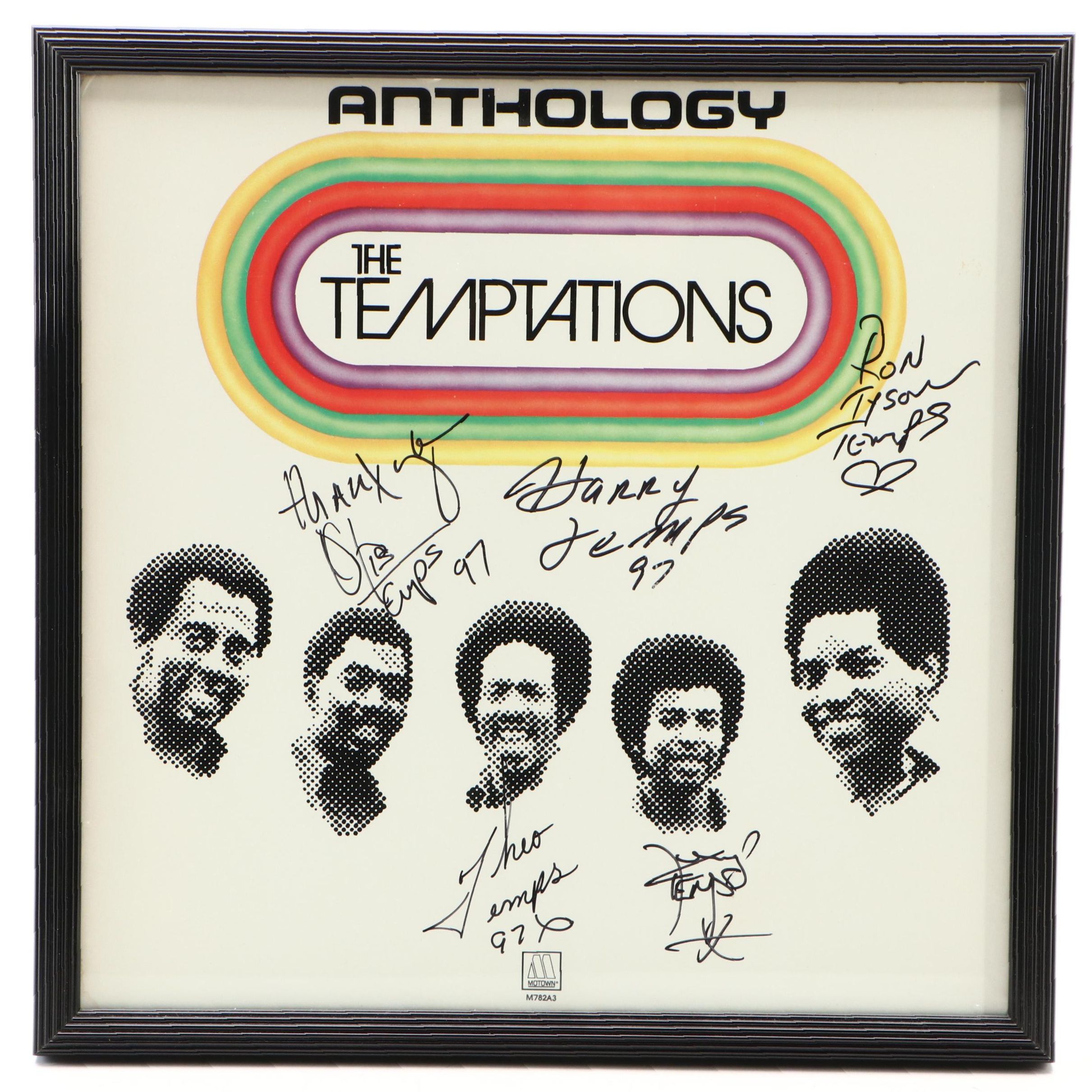The Temptations Signed "Anthology" Record Sleeve, 1997