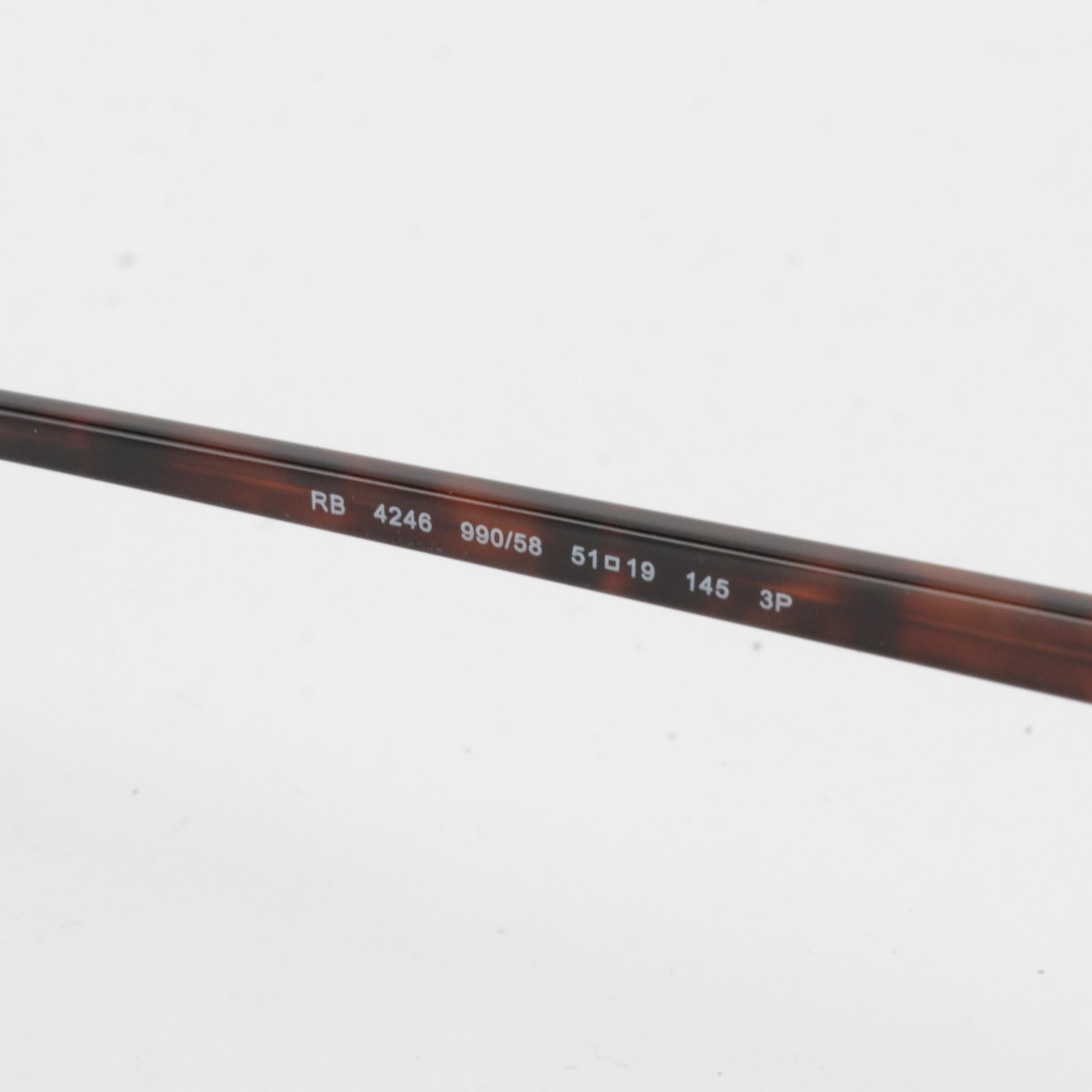 Ray-Ban RB 4246 990/58 Unisex Polarized Clubround Classic Havana Sunglasses