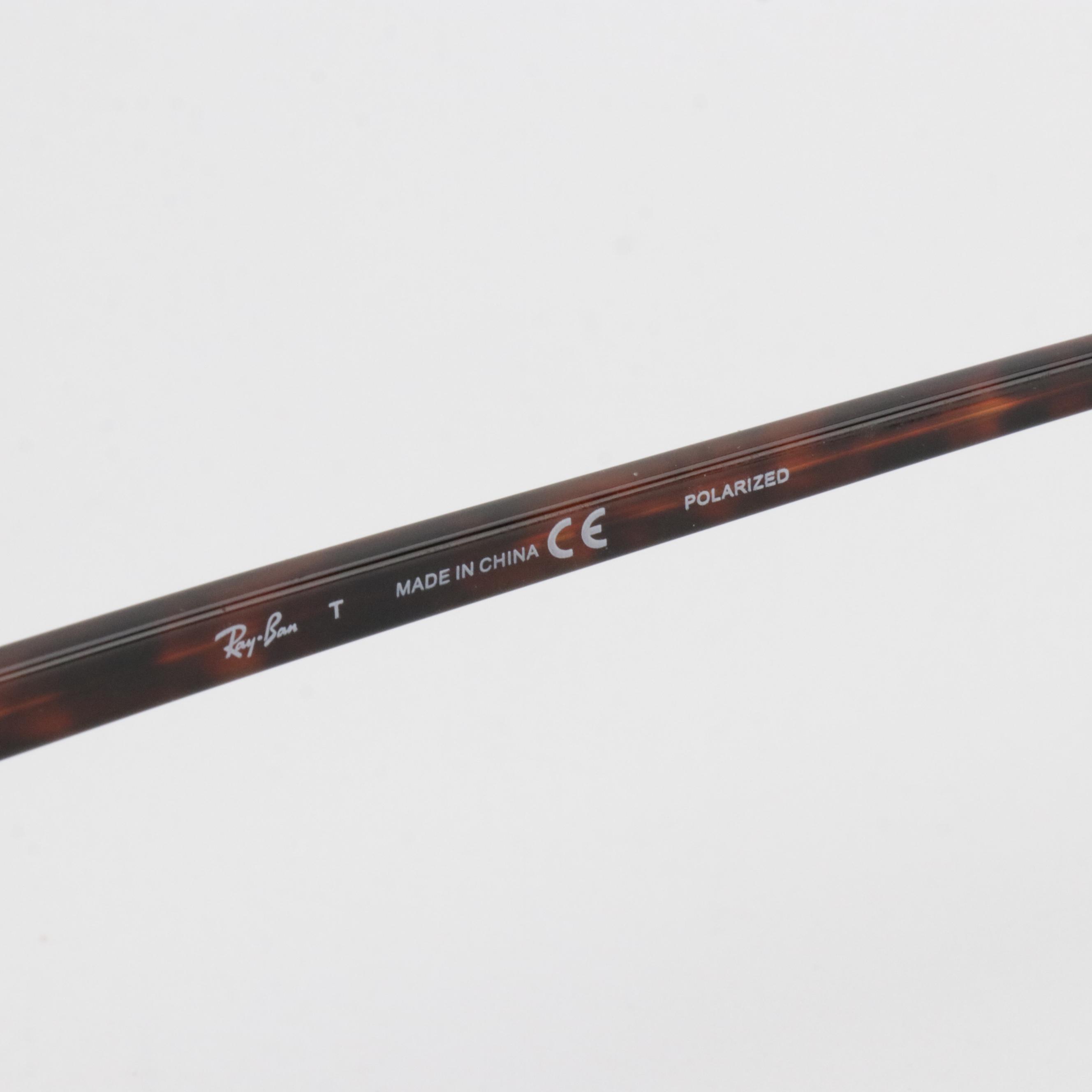 Ray-Ban RB 4246 990/58 Unisex Polarized Clubround Classic Havana Sunglasses