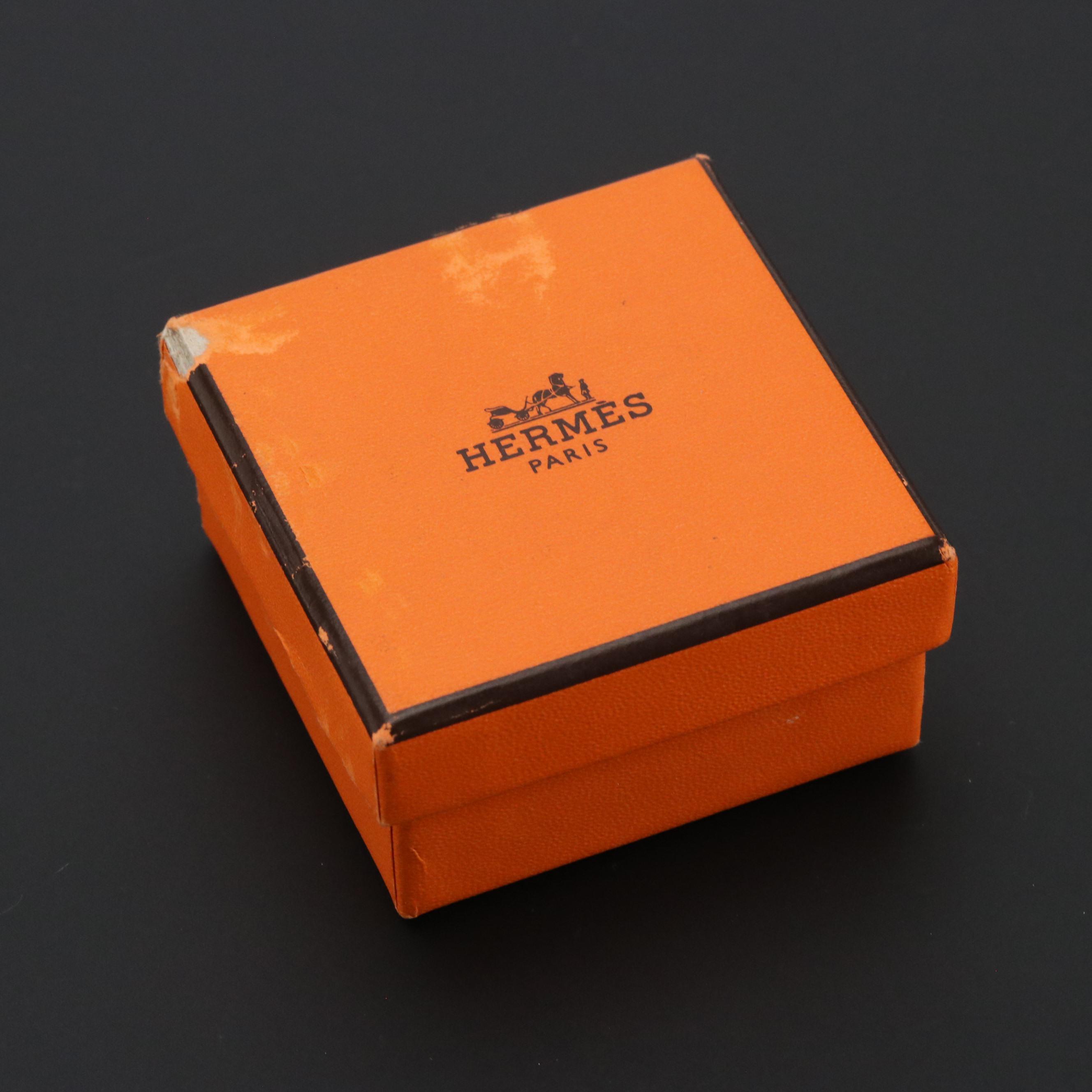 Hermès Gold Tone Chaine D'Ancre Scarf Ring With Box
