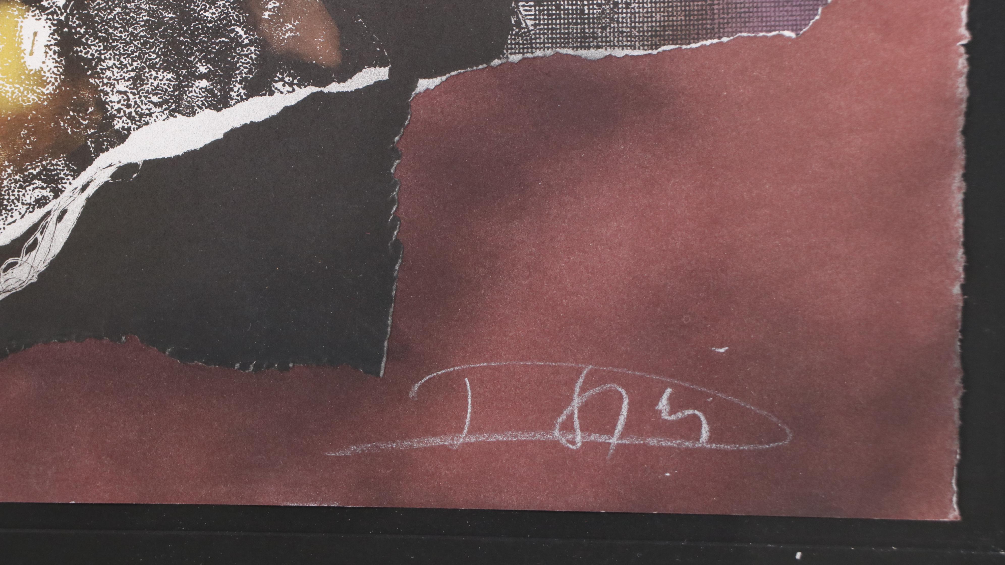 László Dús Abstract Mixed Media Monotype "Este," 1987