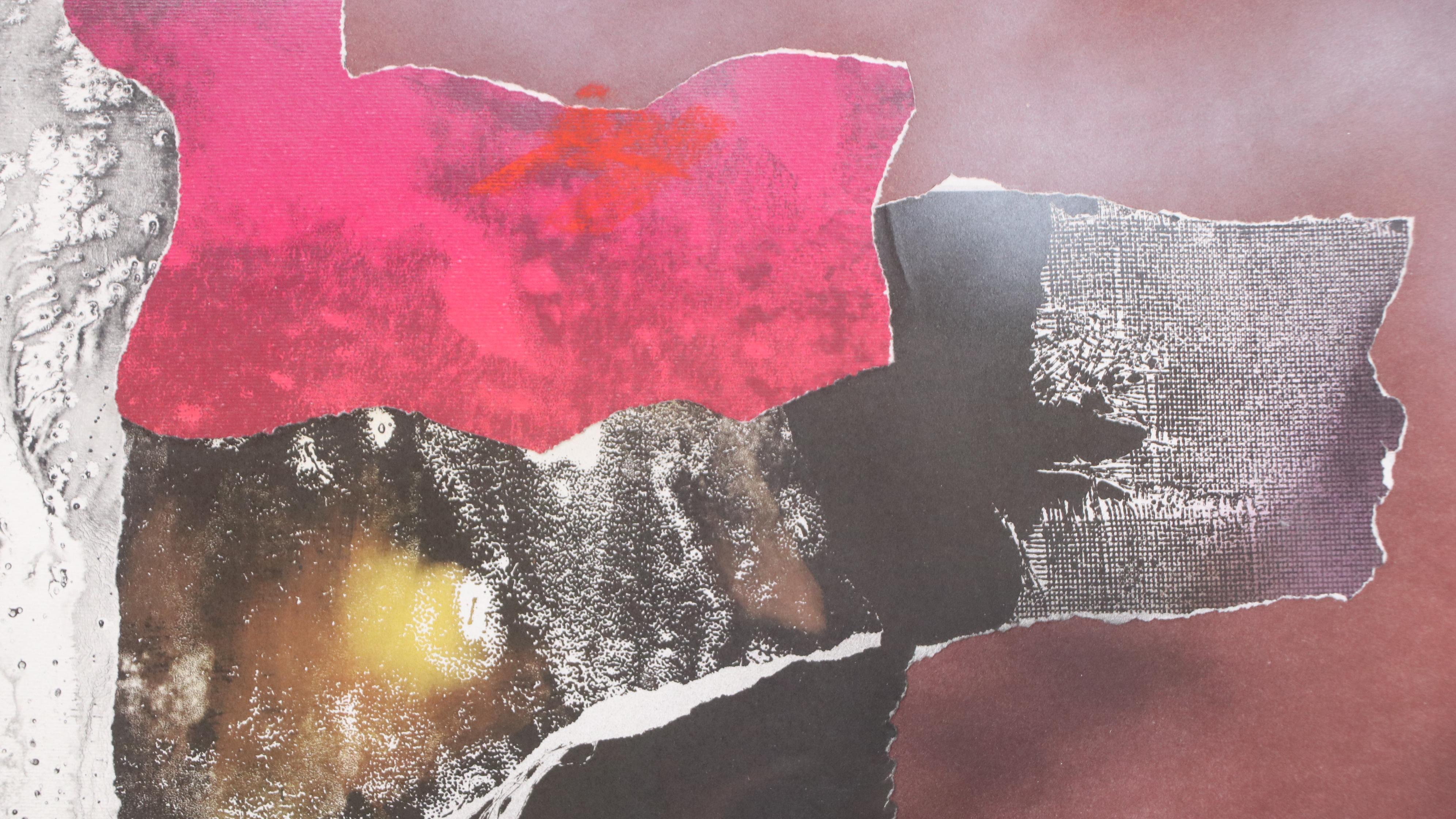 László Dús Abstract Mixed Media Monotype "Este," 1987