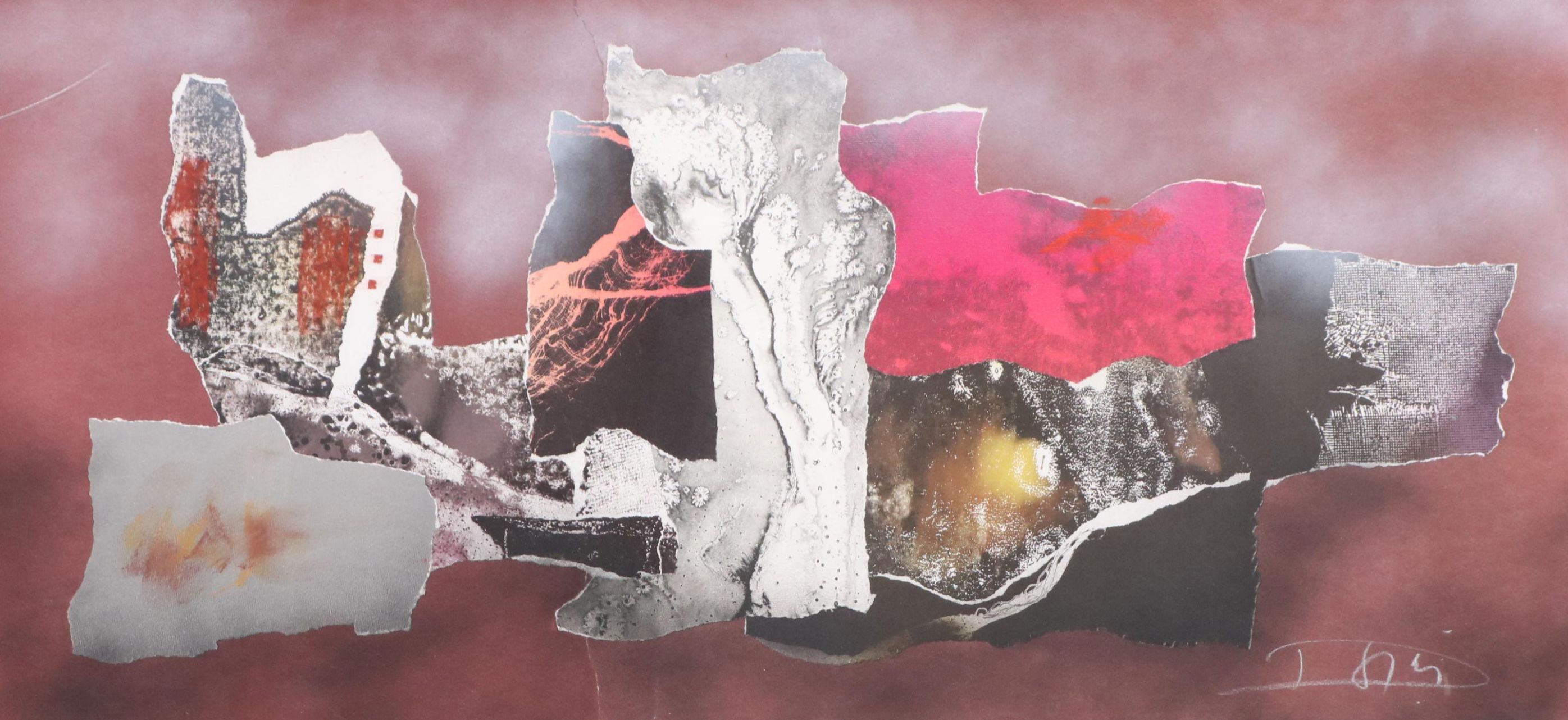 László Dús Abstract Mixed Media Monotype "Este," 1987