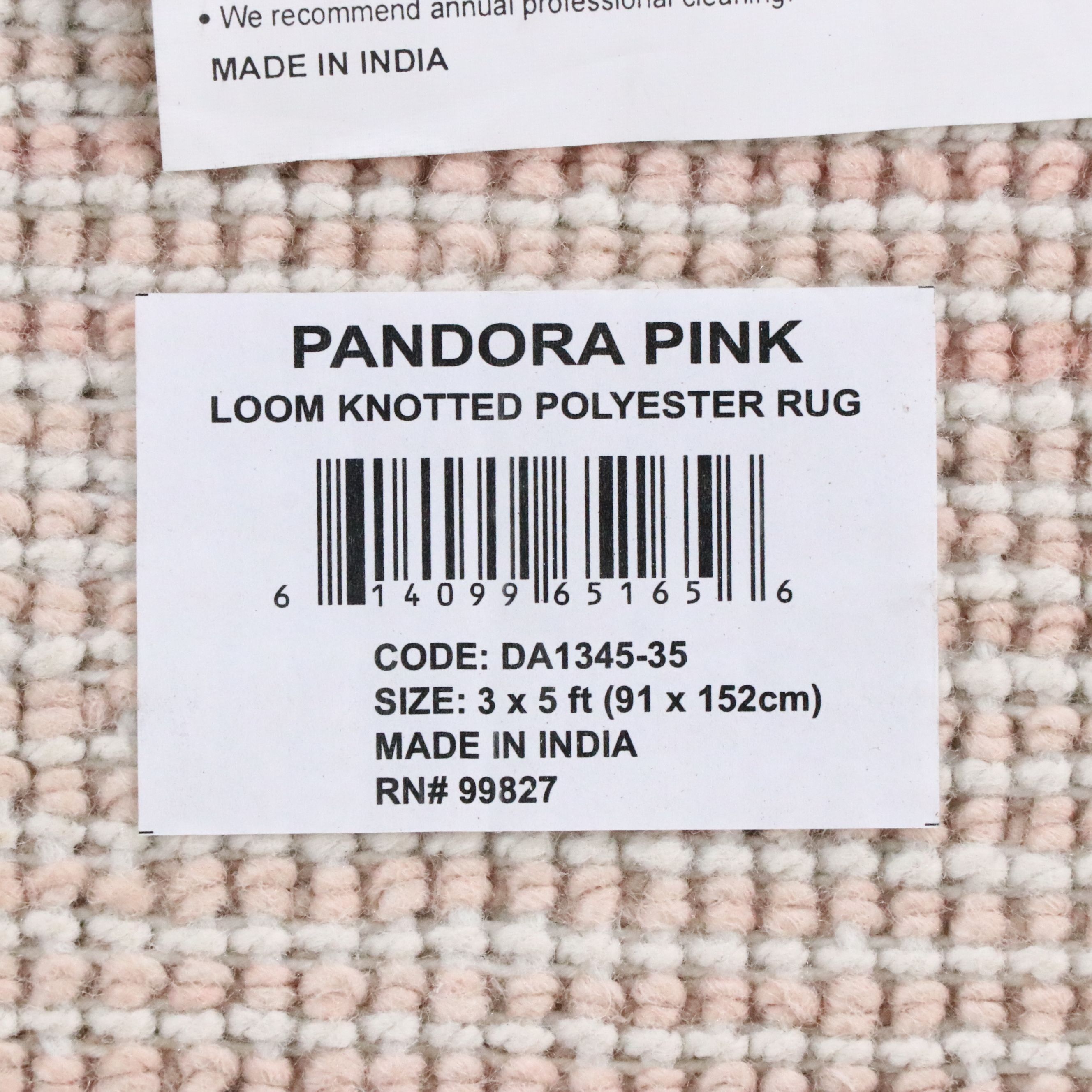 3'1 x 5'1 Machine Made Contemporary Dash & Albert "Pandora Pink" Area Rug