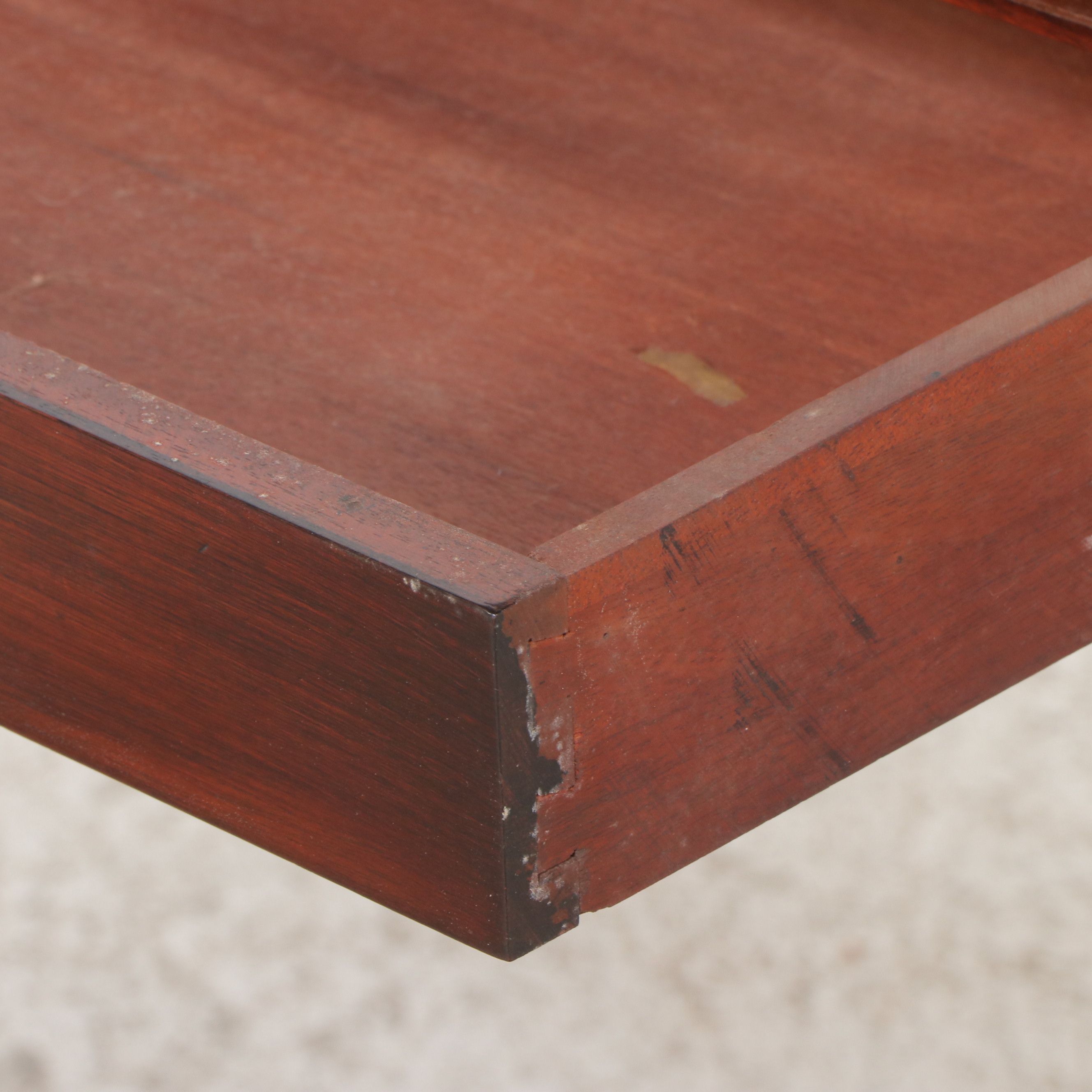 Pair of Regency Style Inset Leather Top Mahogany End Tables, 1950s