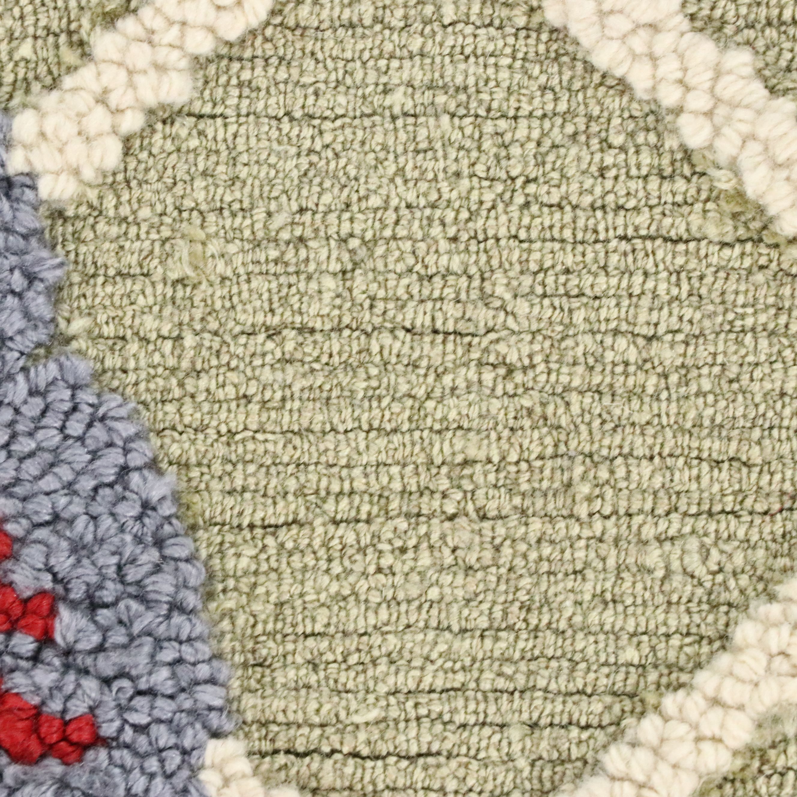 3'1 x 4'11 Hand-Tufted MacKenzie-Childs "Green Morning Glory" Accent Rug