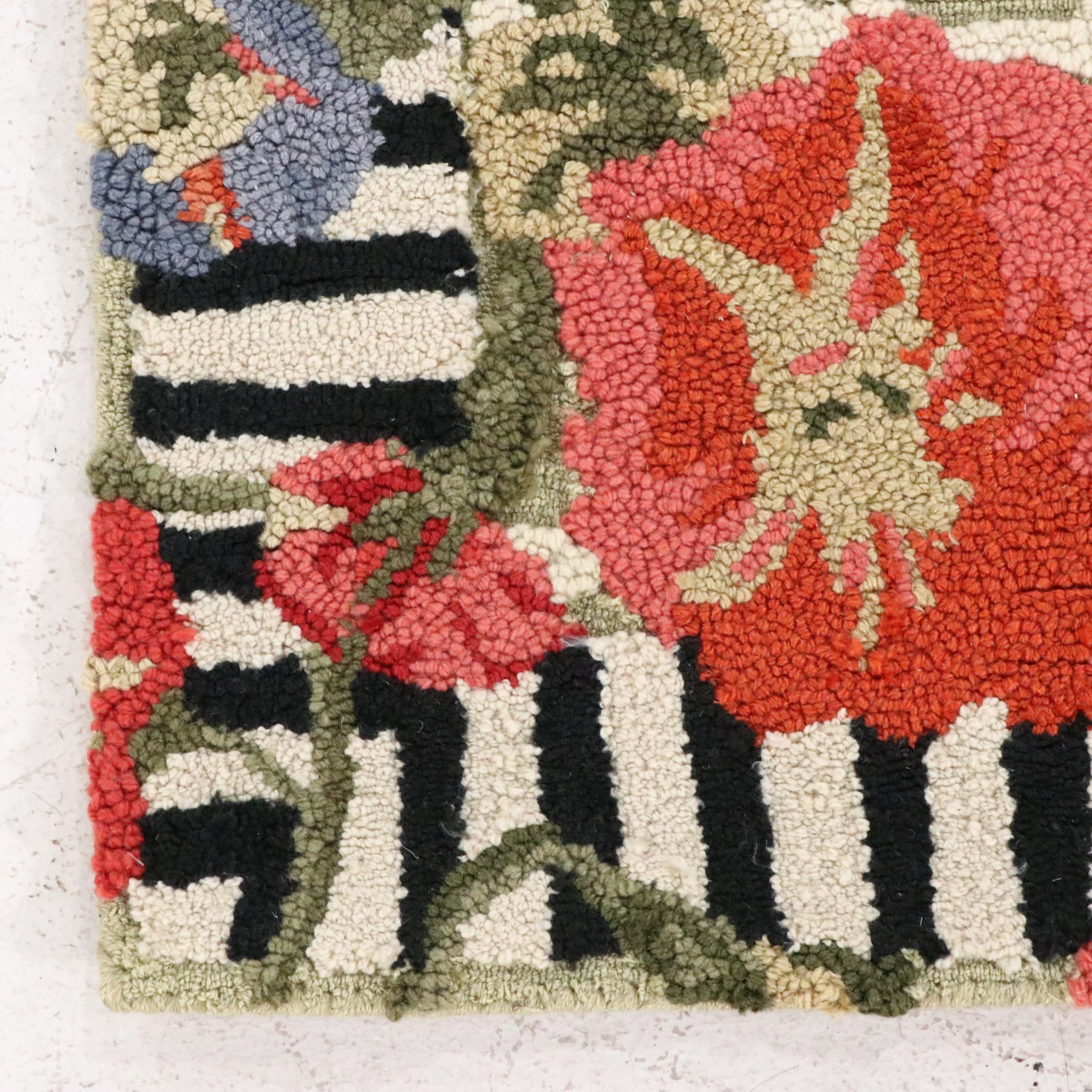 3'1 x 4'11 Hand-Tufted MacKenzie-Childs "Green Morning Glory" Accent Rug