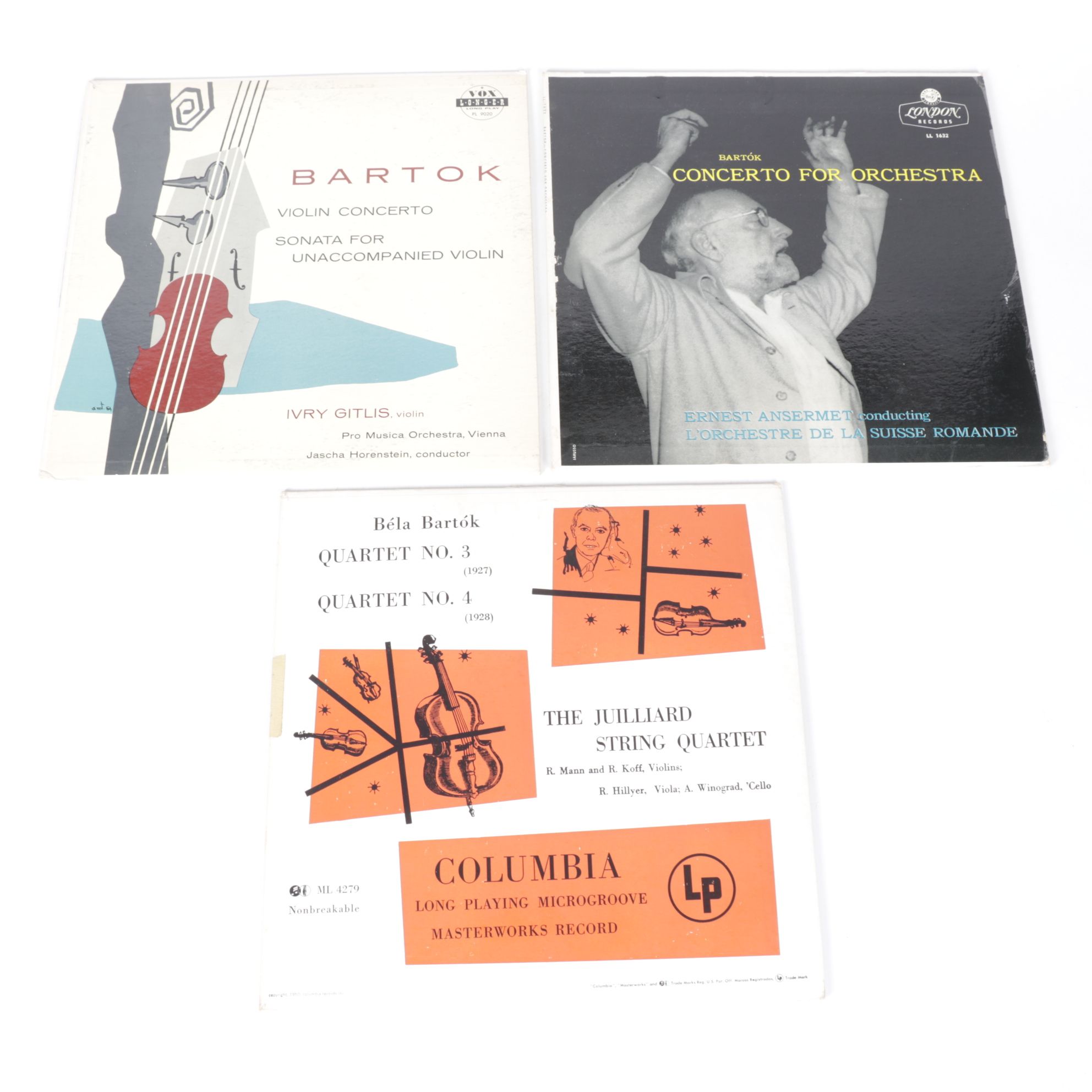 Bartok, Stravinsky, Haydn and More String Quartet Vinyl Records