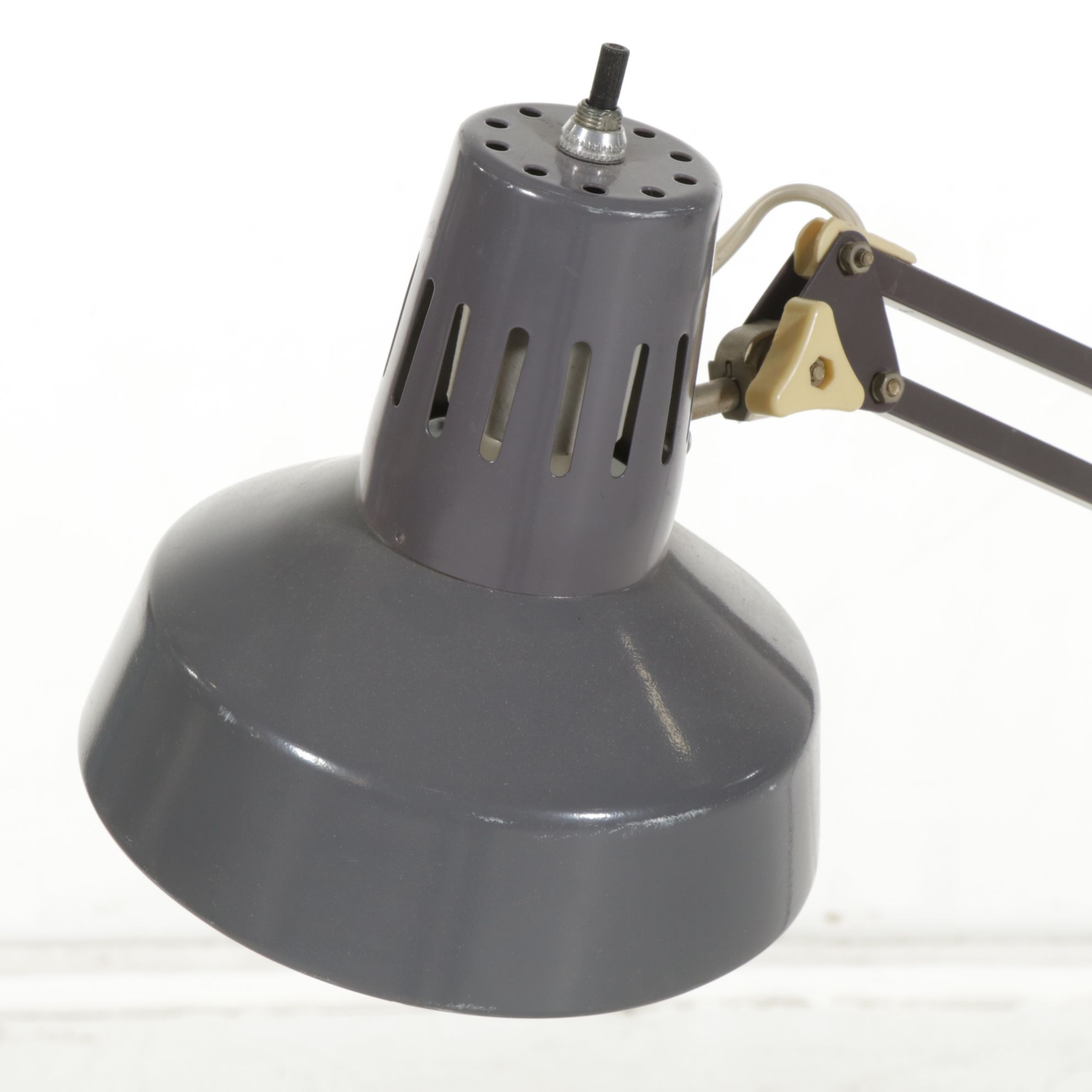 Grey Enameled Adjustable Floor Standing Task Light, Late 20th Century