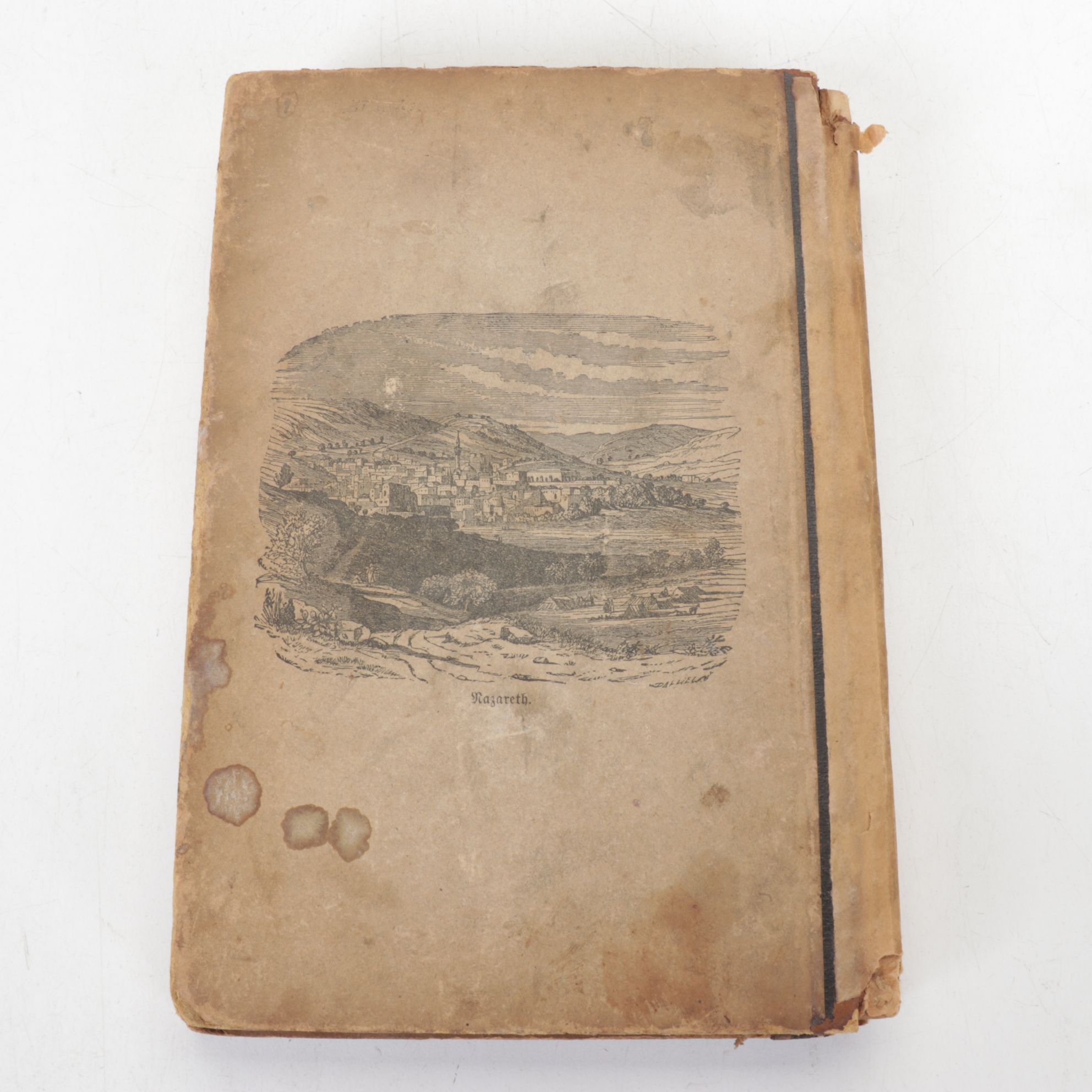 19th Century German Bible with Madonna & Other Christian Figurines