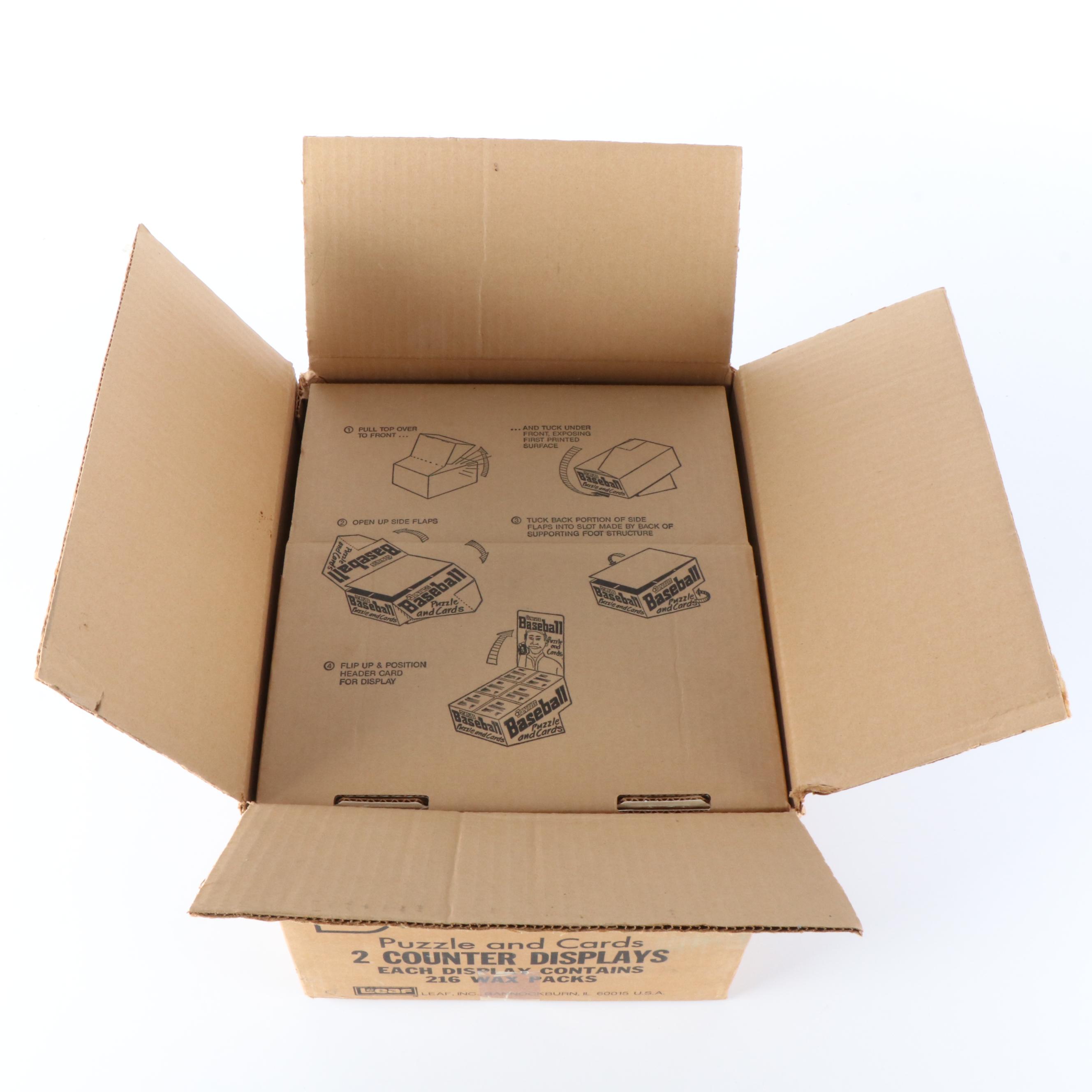 Open 1988 Donruss Baseball Card Counter Display Case with Sealed Wax Packs