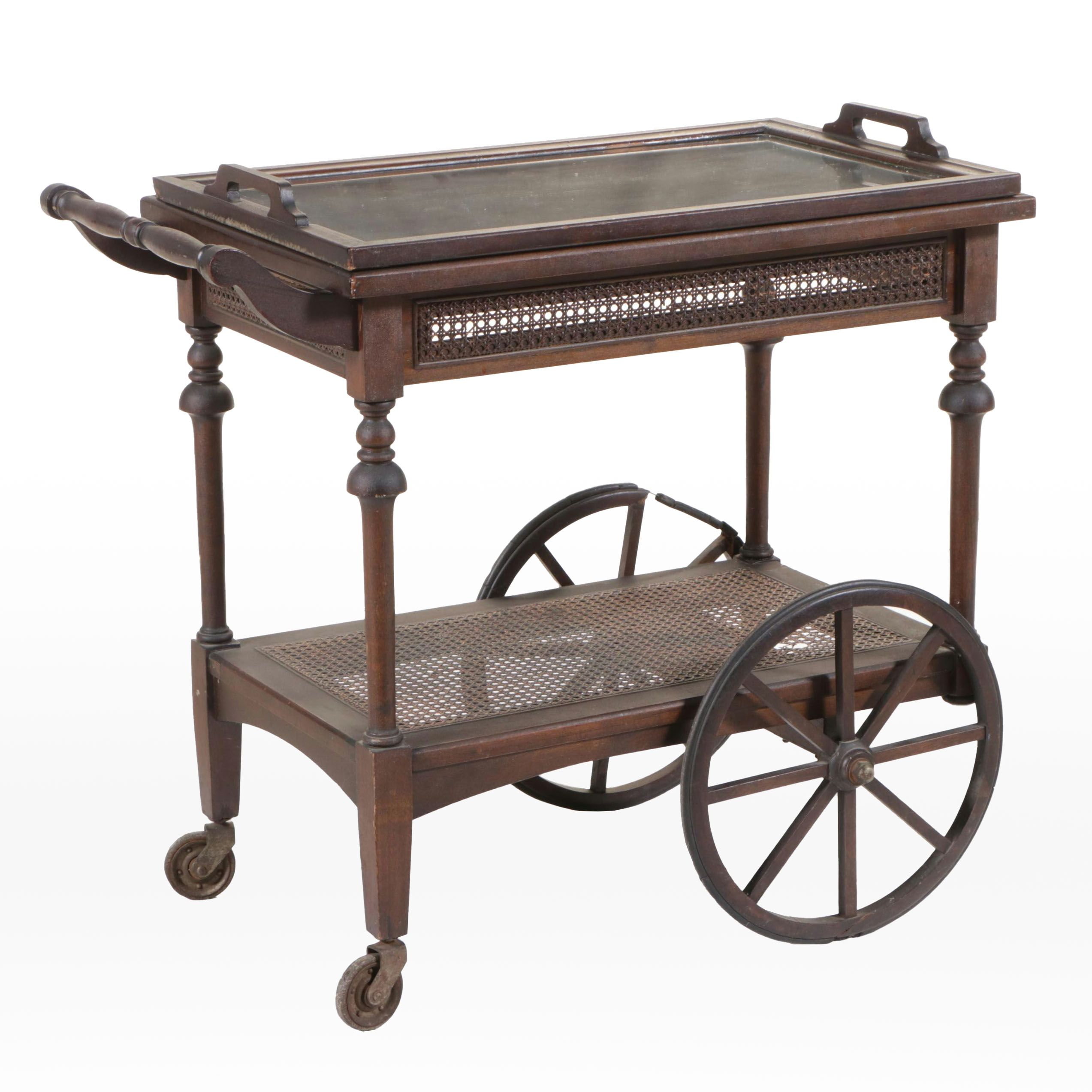 Antique Mahogany Beverage Cart, Early 20th Century