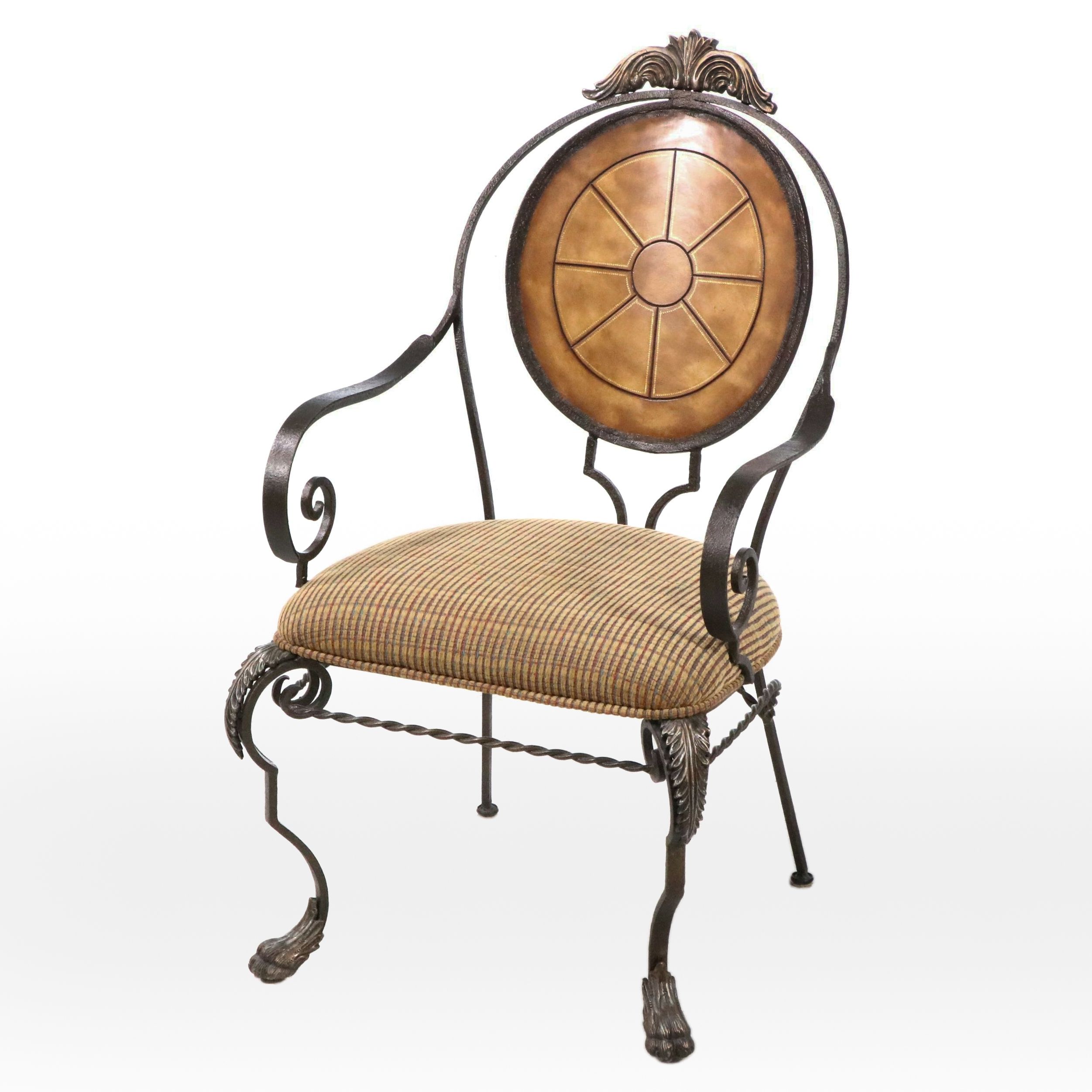 French Rococo Style Metal Armchair