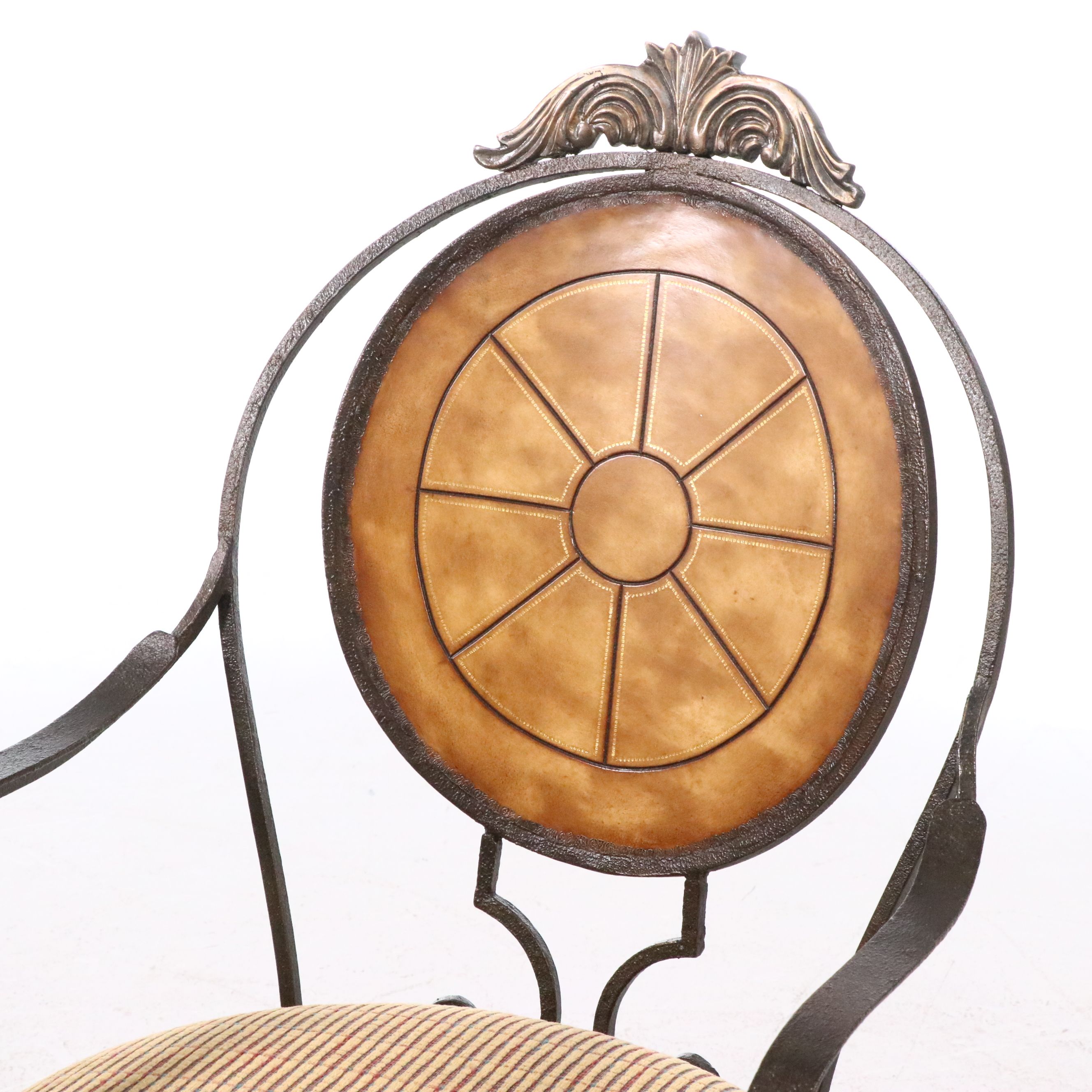 French Rococo Style Metal Armchair