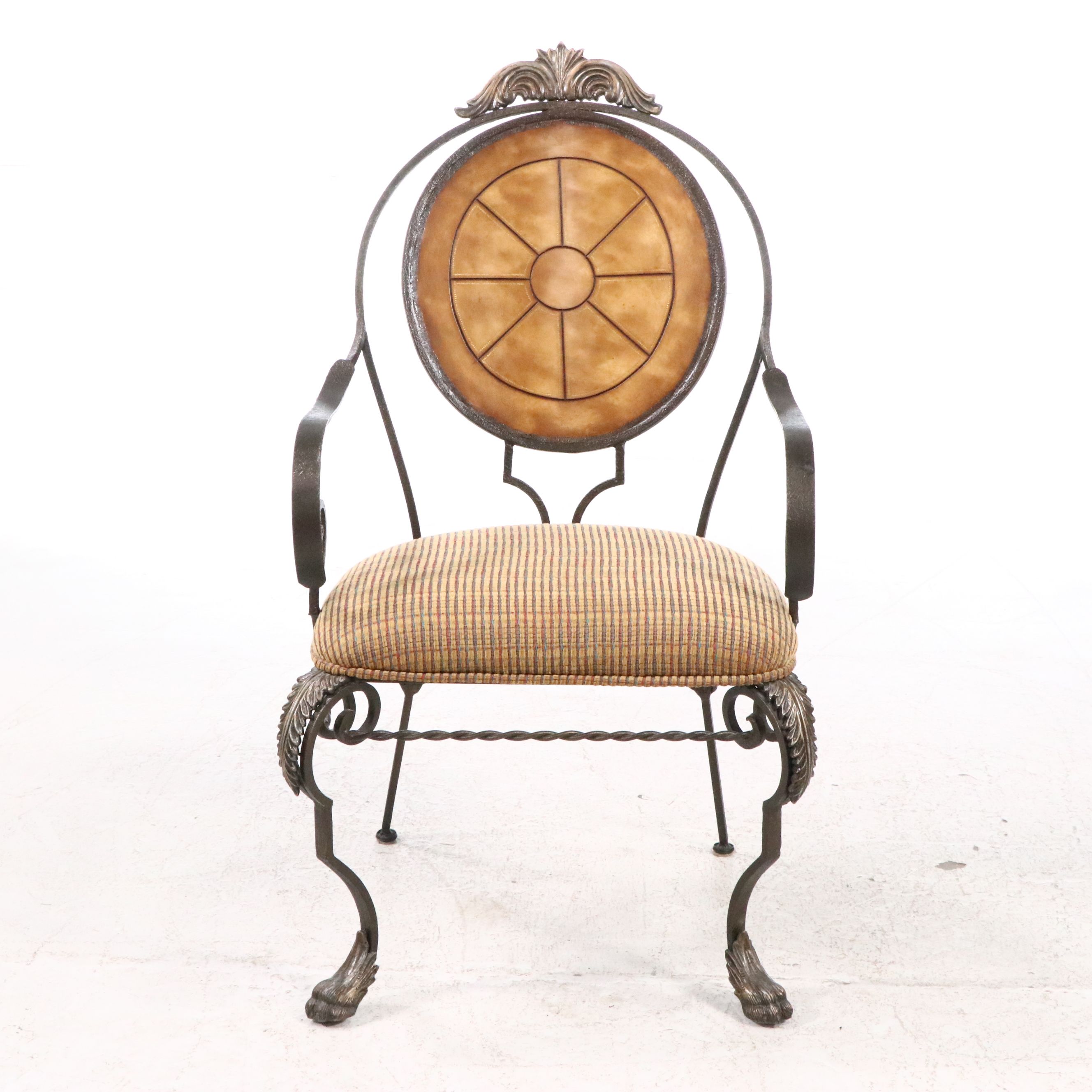 French Rococo Style Metal Armchair