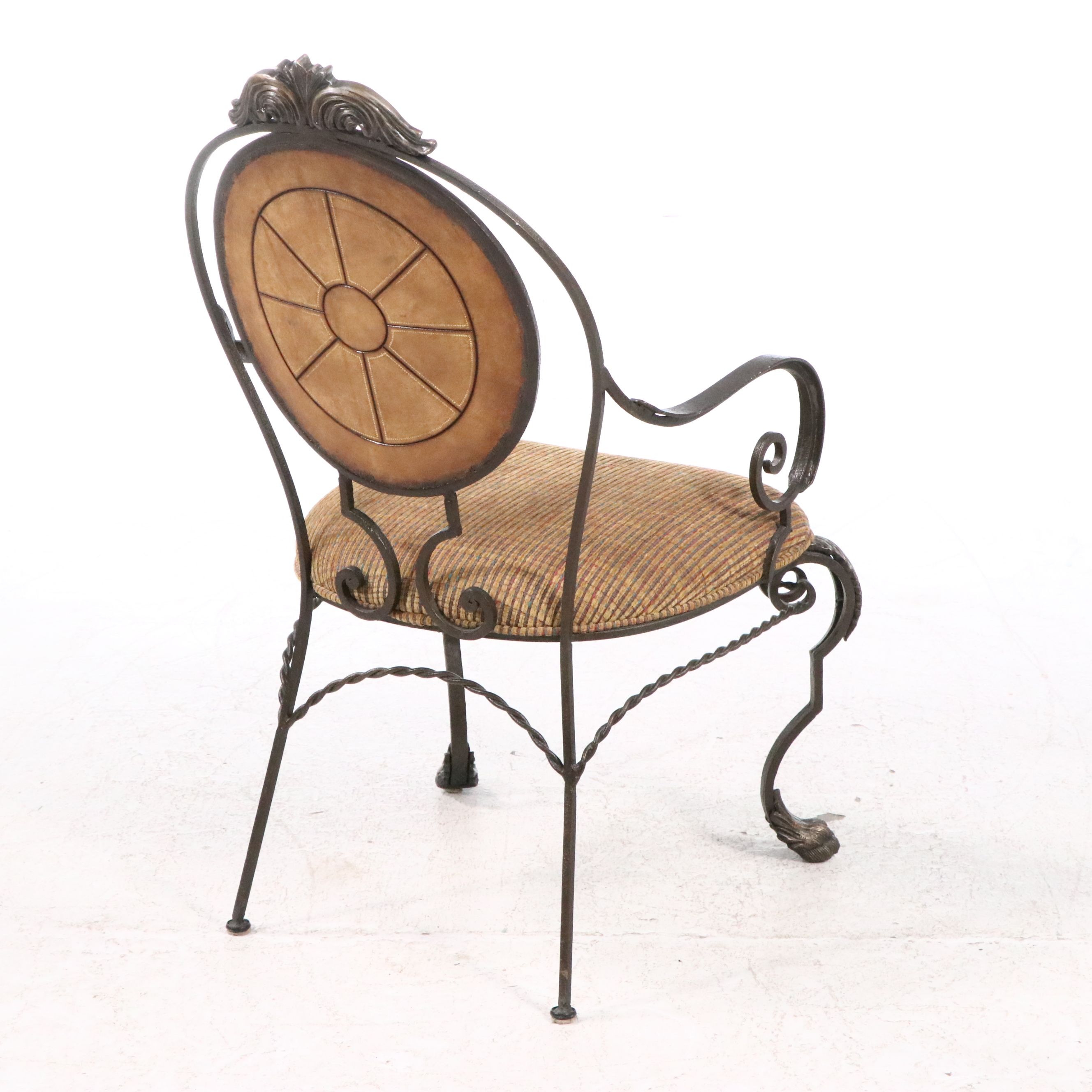 French Rococo Style Metal Armchair