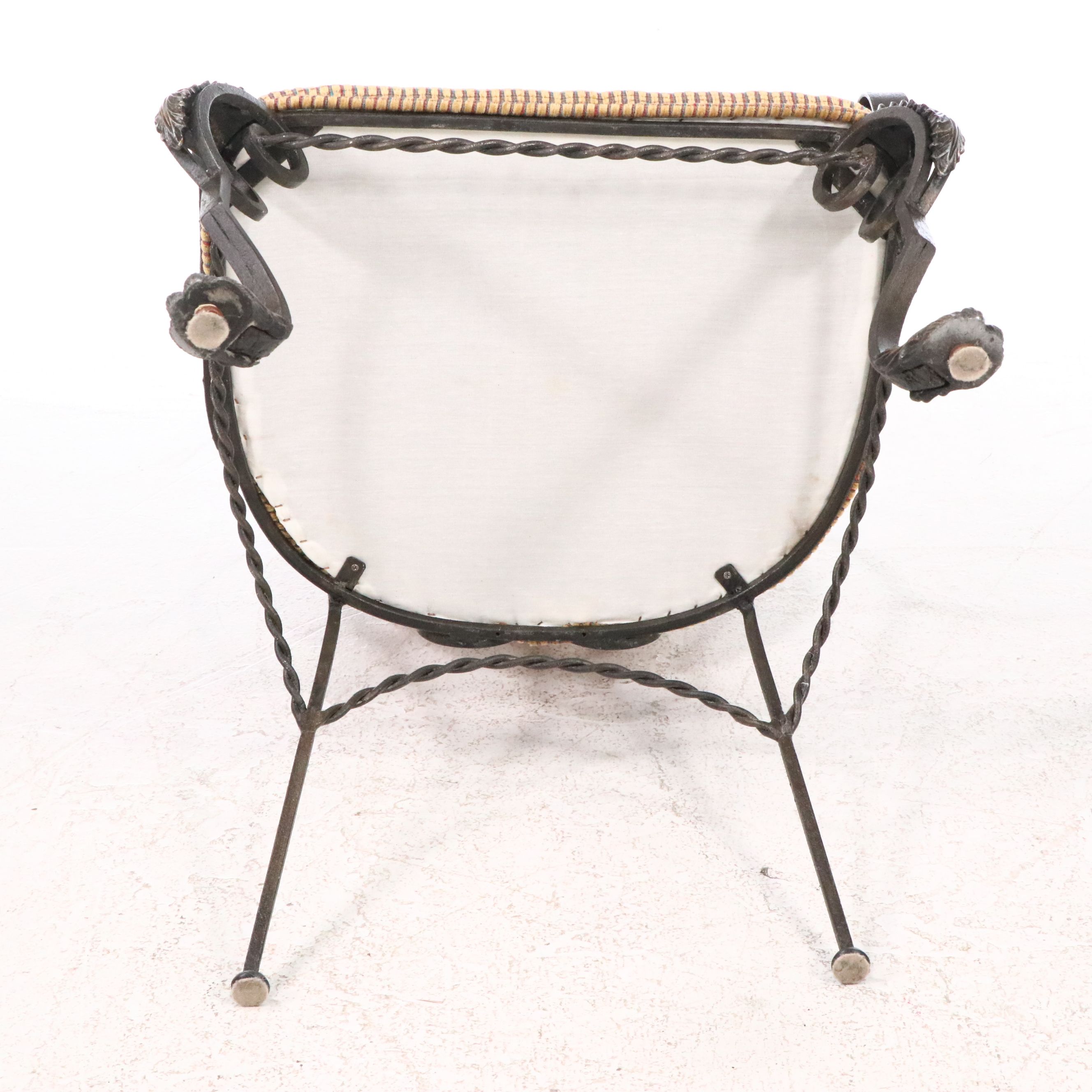 French Rococo Style Metal Armchair