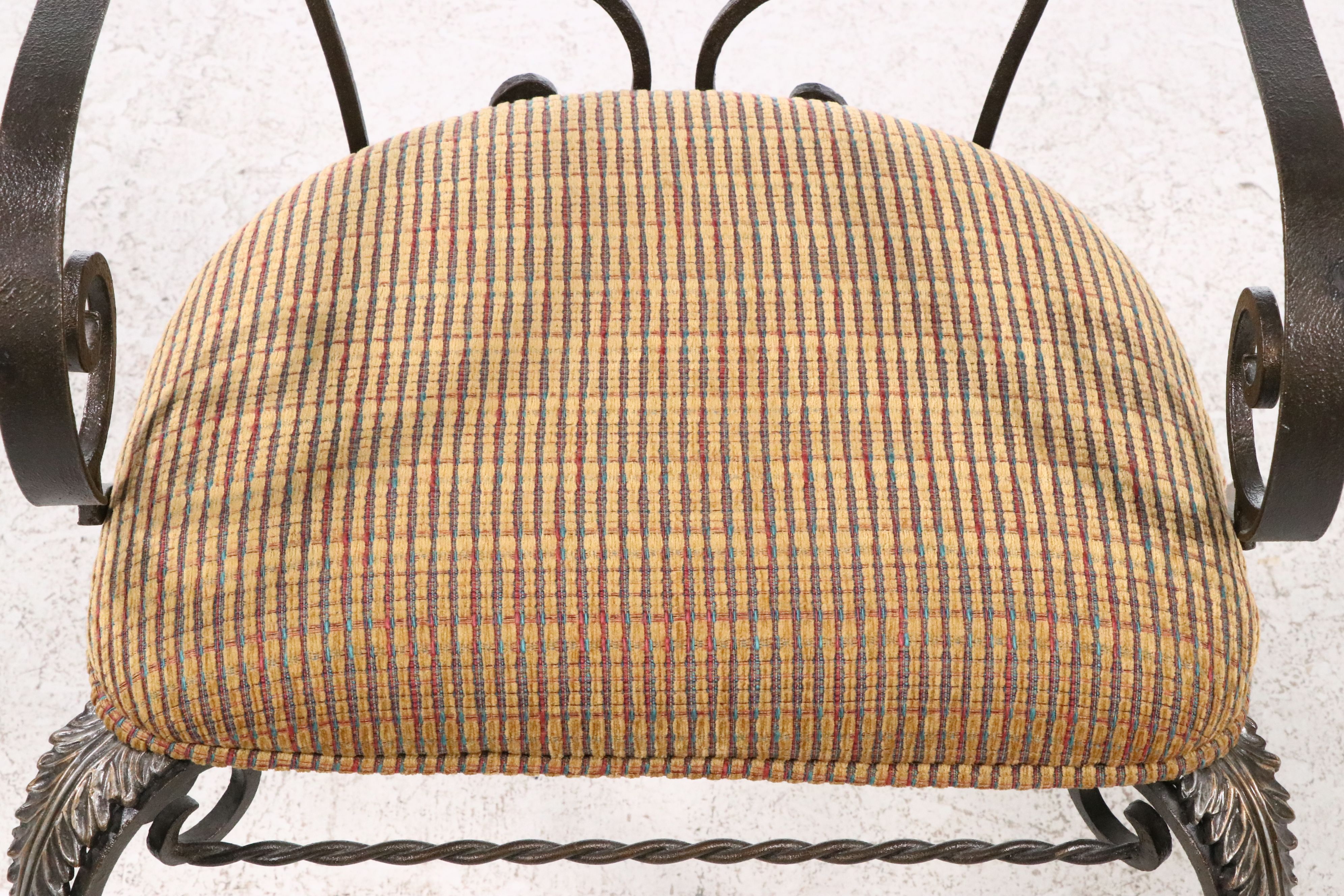 French Rococo Style Metal Armchair