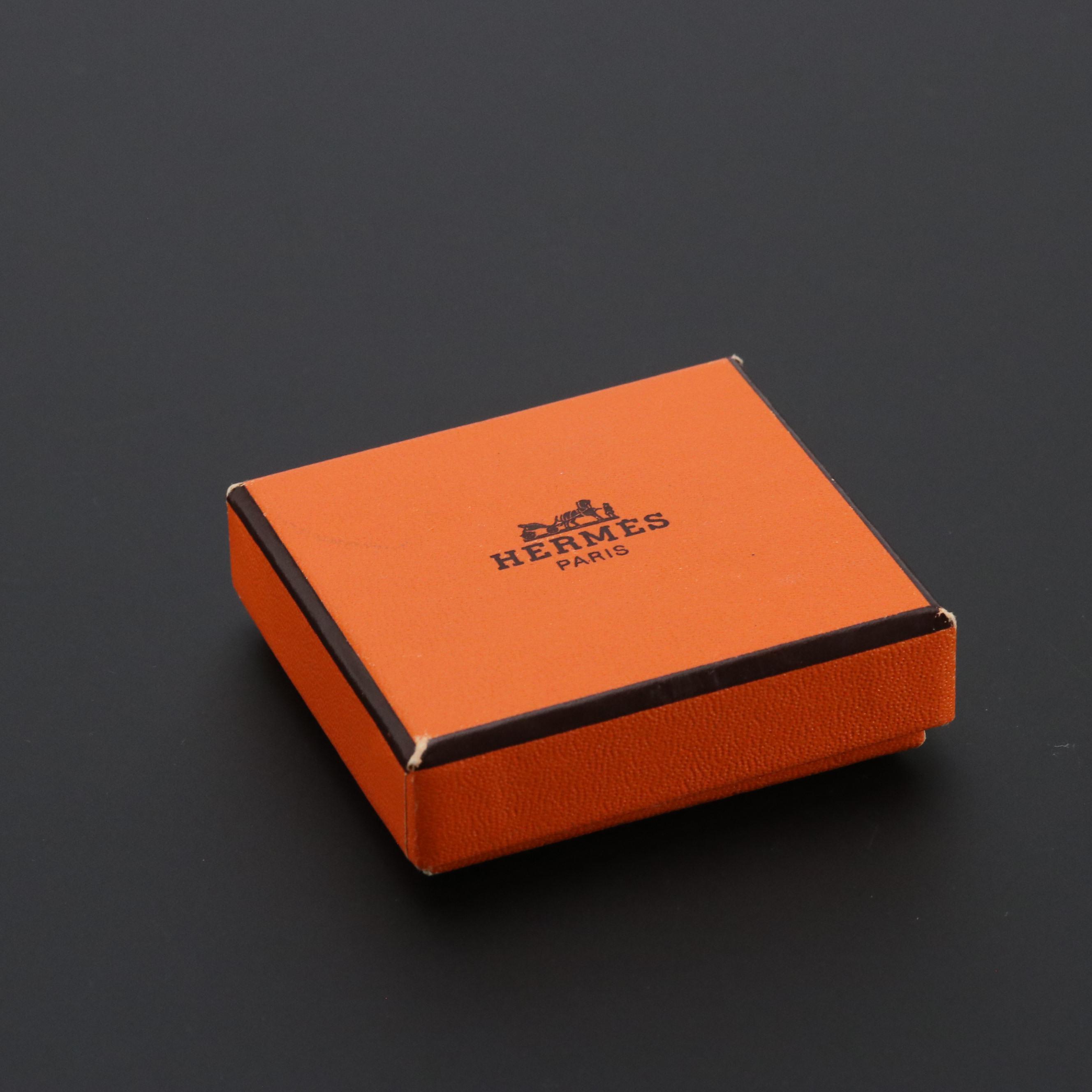 Hermès Gold Plated Horse Bit Scarf Ring With Box