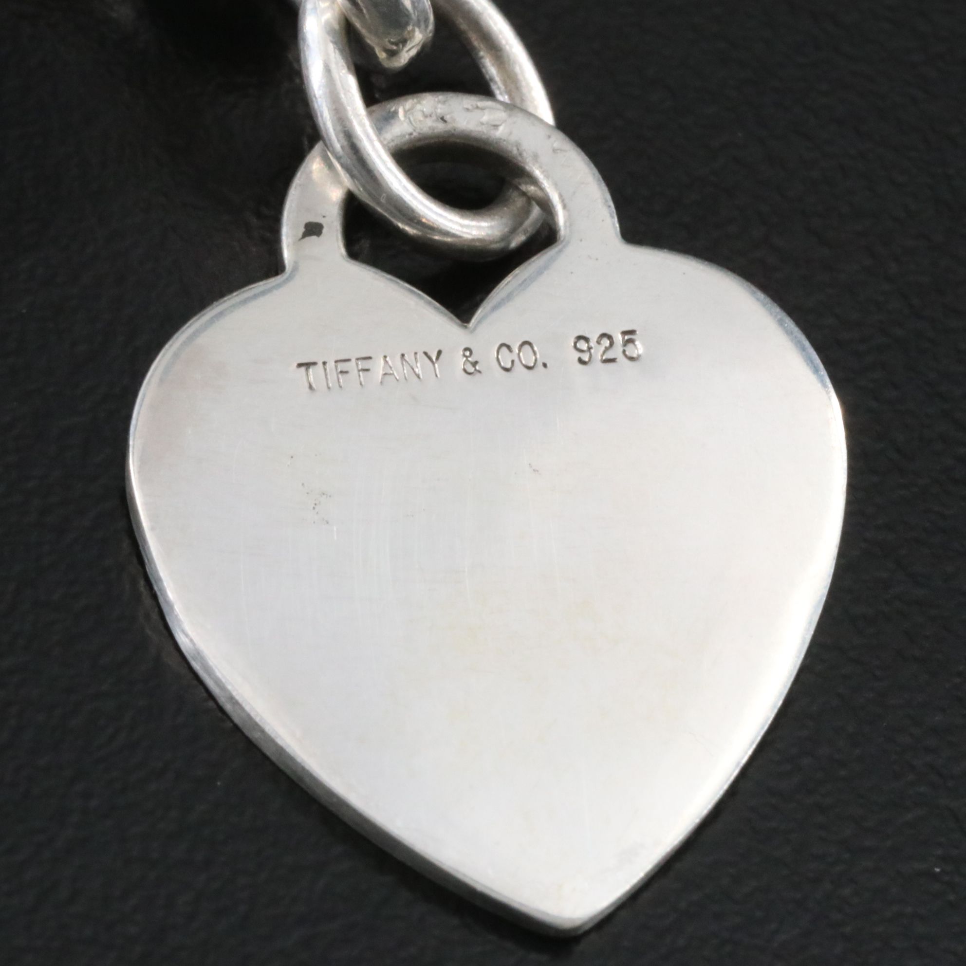 Tiffany & Co. Sterling Heart Tag Charm Bracelet