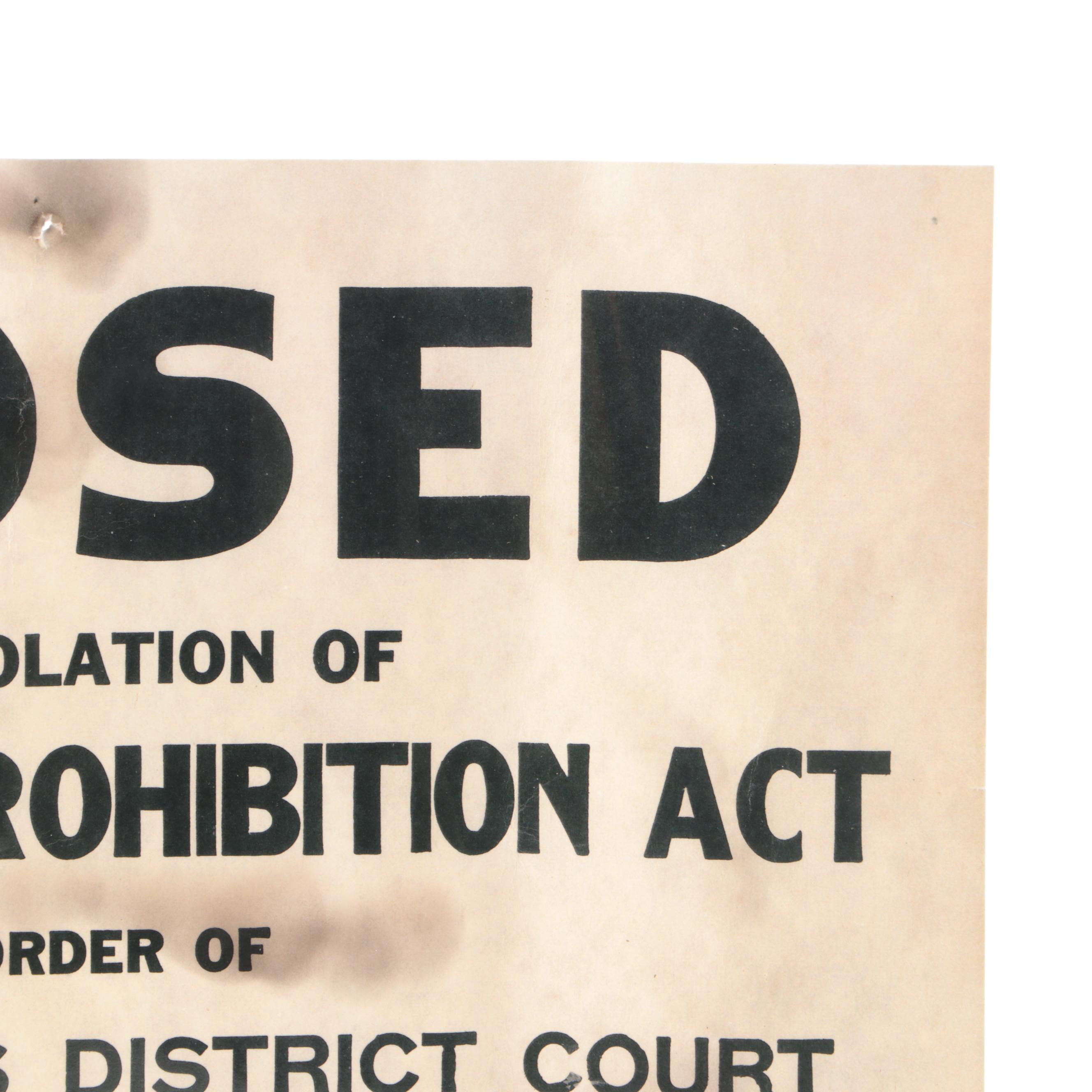 Prohibition Style Whisky Prescription Form with Reproduction Sign