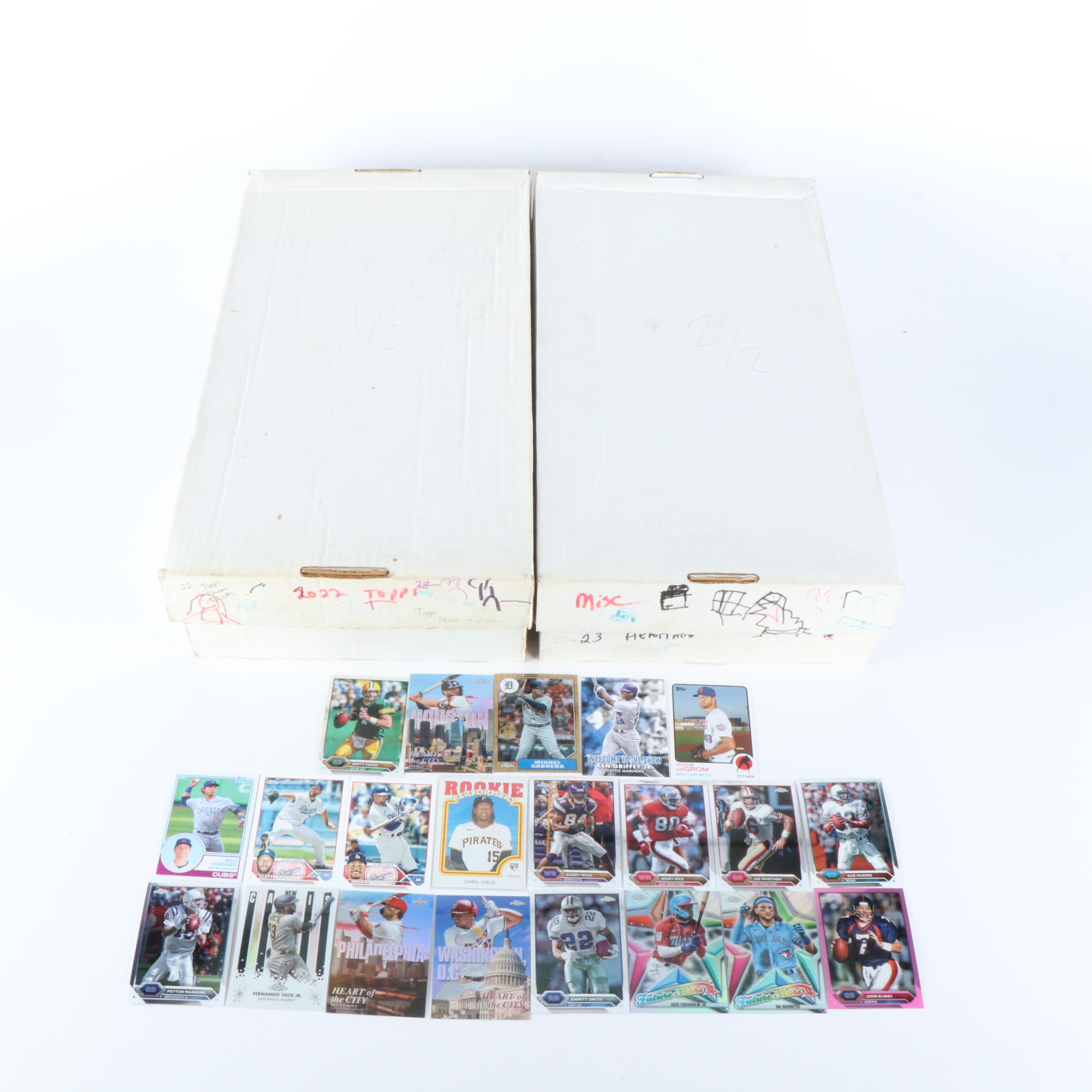 Topps Archives with Other Sports Cards Featuring Peyton Manning and Mookie Betts