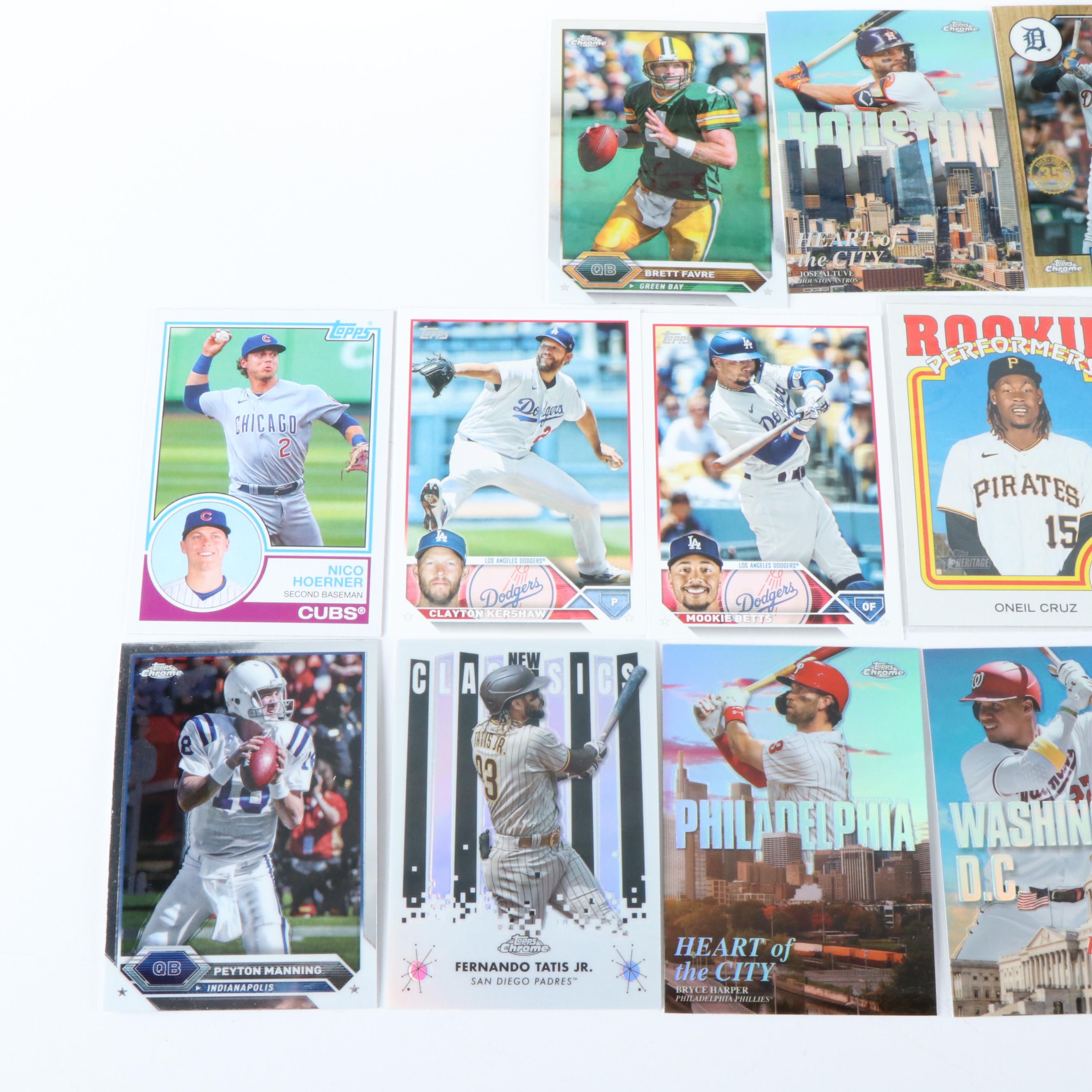 Topps Archives with Other Sports Cards Featuring Peyton Manning and Mookie Betts