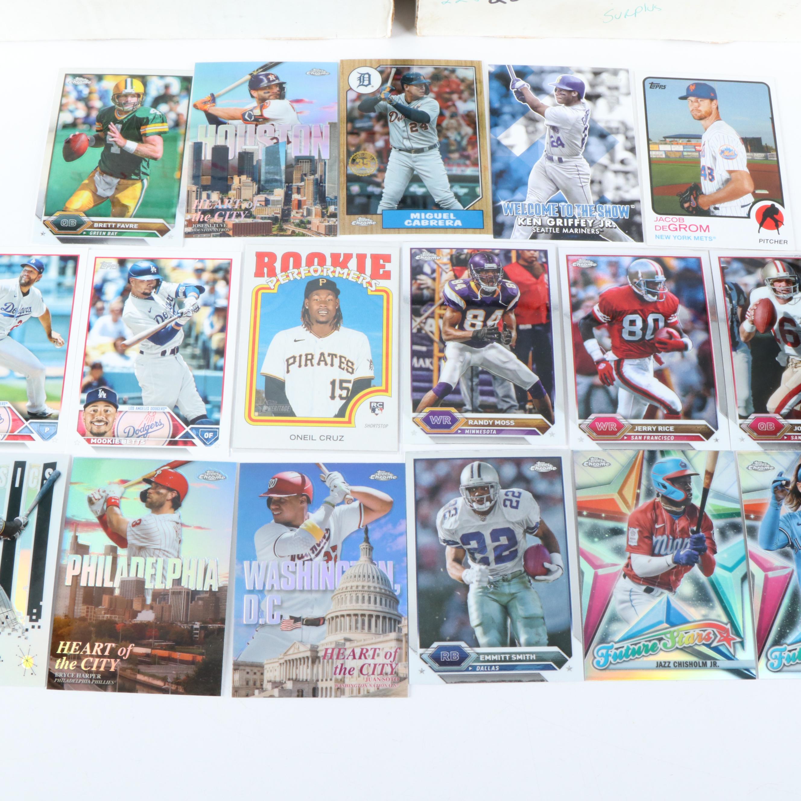 Topps Archives with Other Sports Cards Featuring Peyton Manning and Mookie Betts