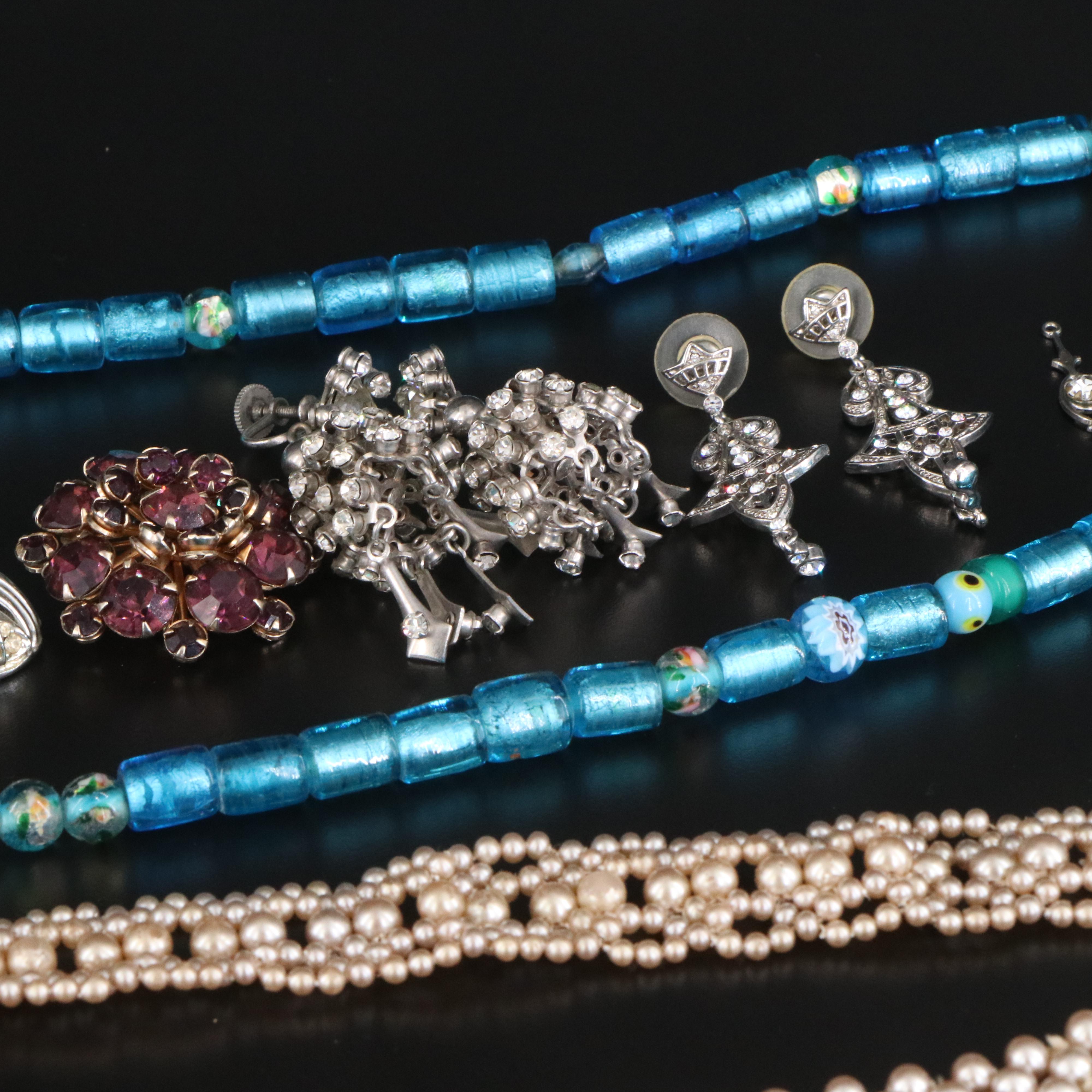 Horn, Faux Pearls and Rhinestones Featured in Vintage Jewelry Collection