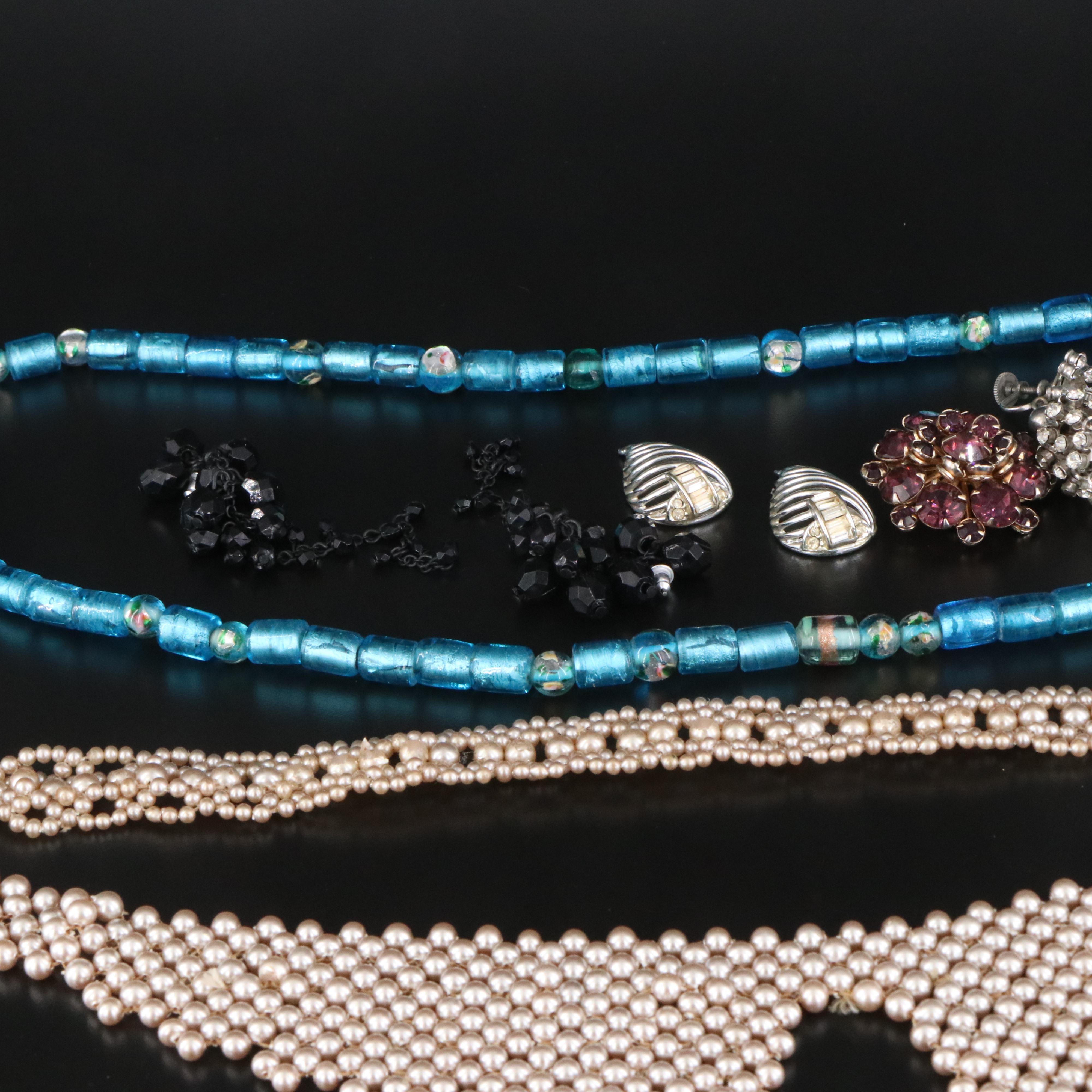 Horn, Faux Pearls and Rhinestones Featured in Vintage Jewelry Collection
