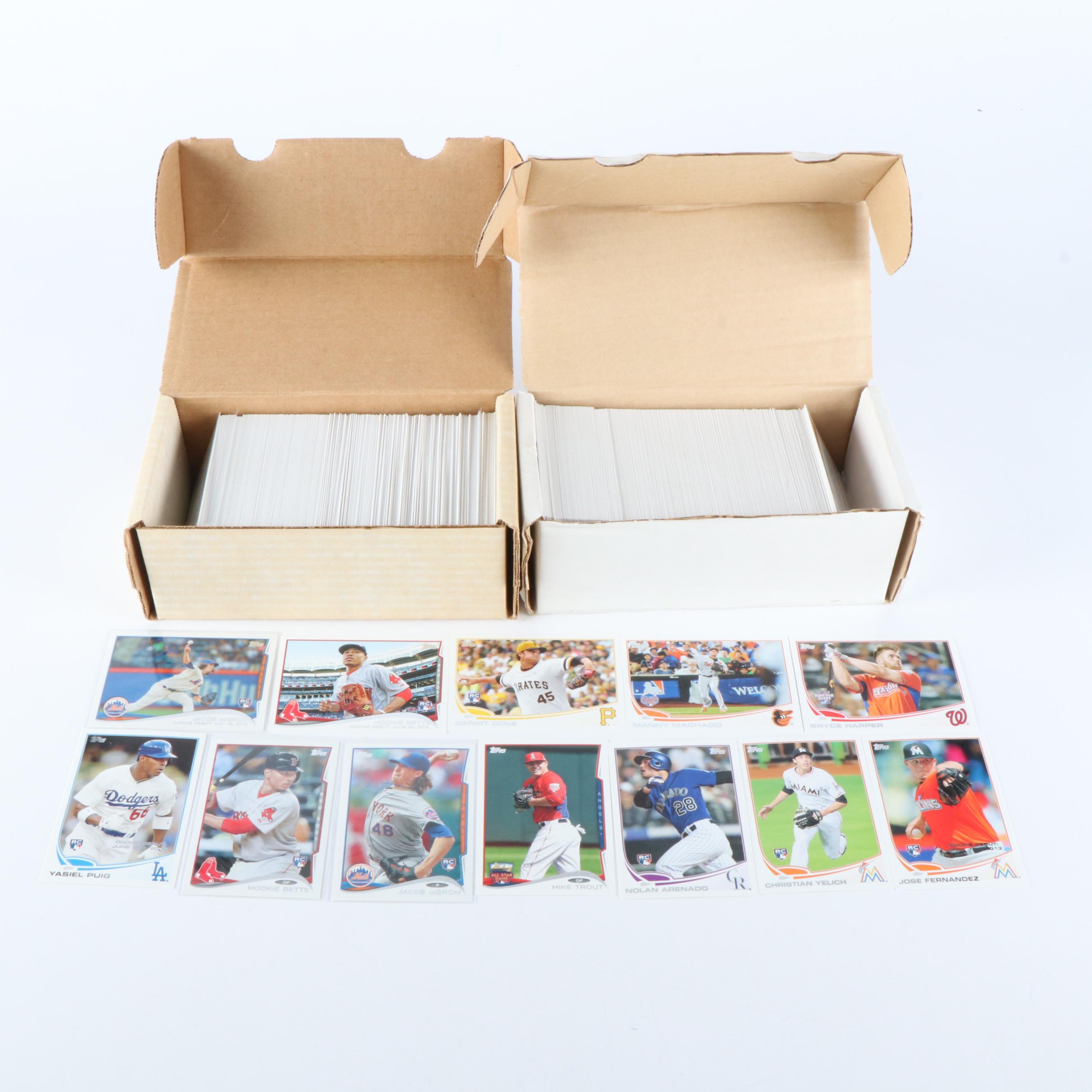 2013 and 2014 Topps Baseball Card Update Sets Featuring Mookie Betts Rookies