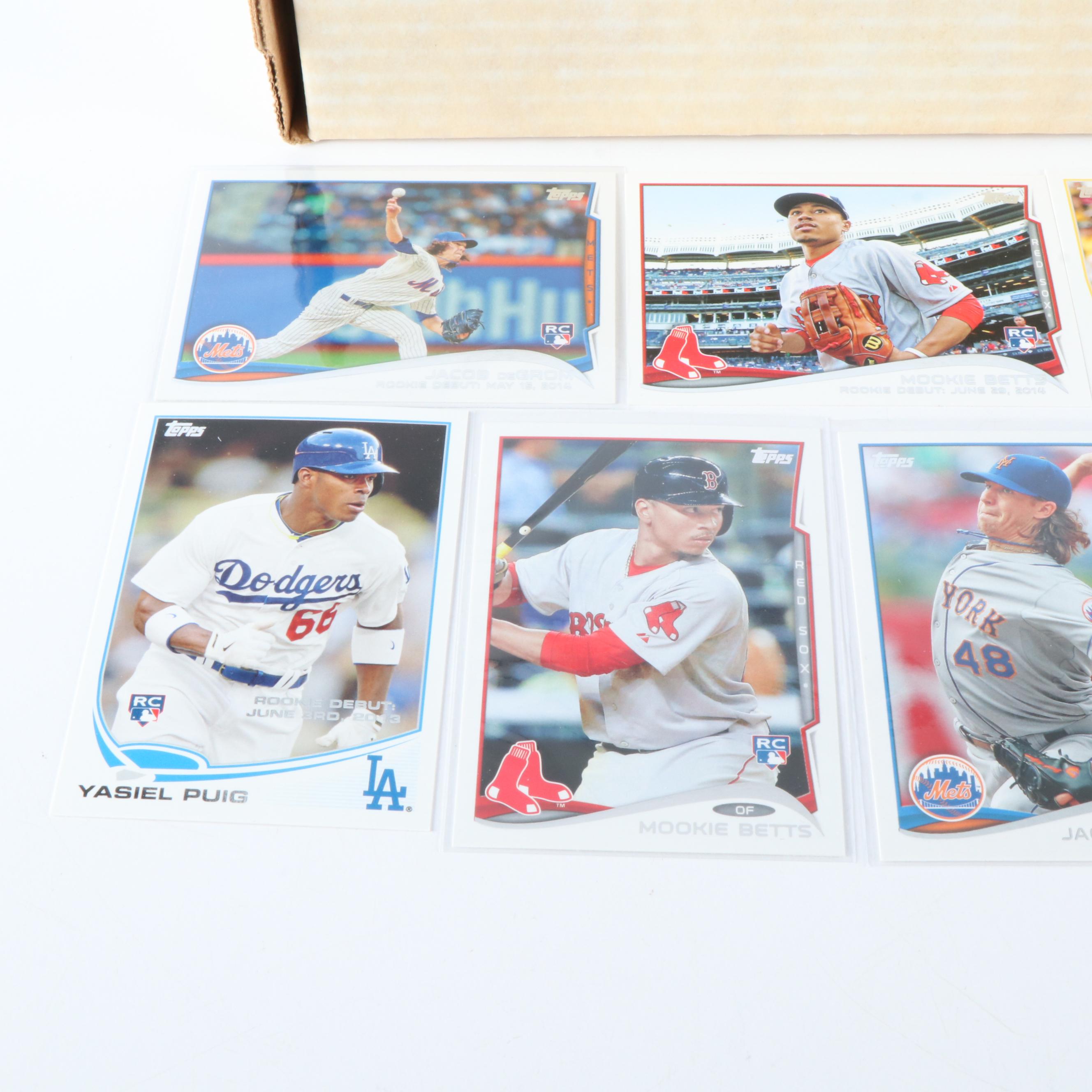 2013 and 2014 Topps Baseball Card Update Sets Featuring Mookie Betts Rookies